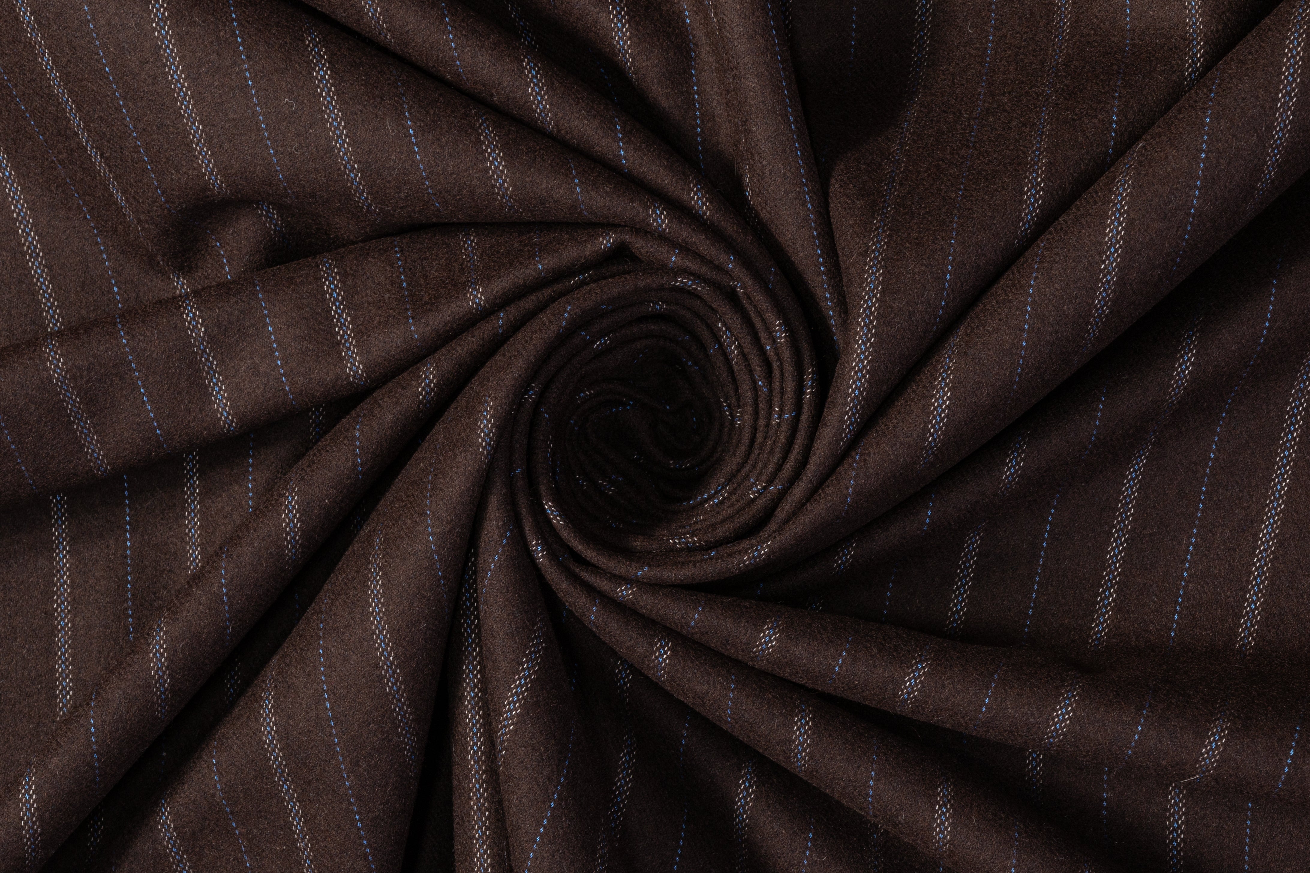 Striped Italian Wool Felt - Brown