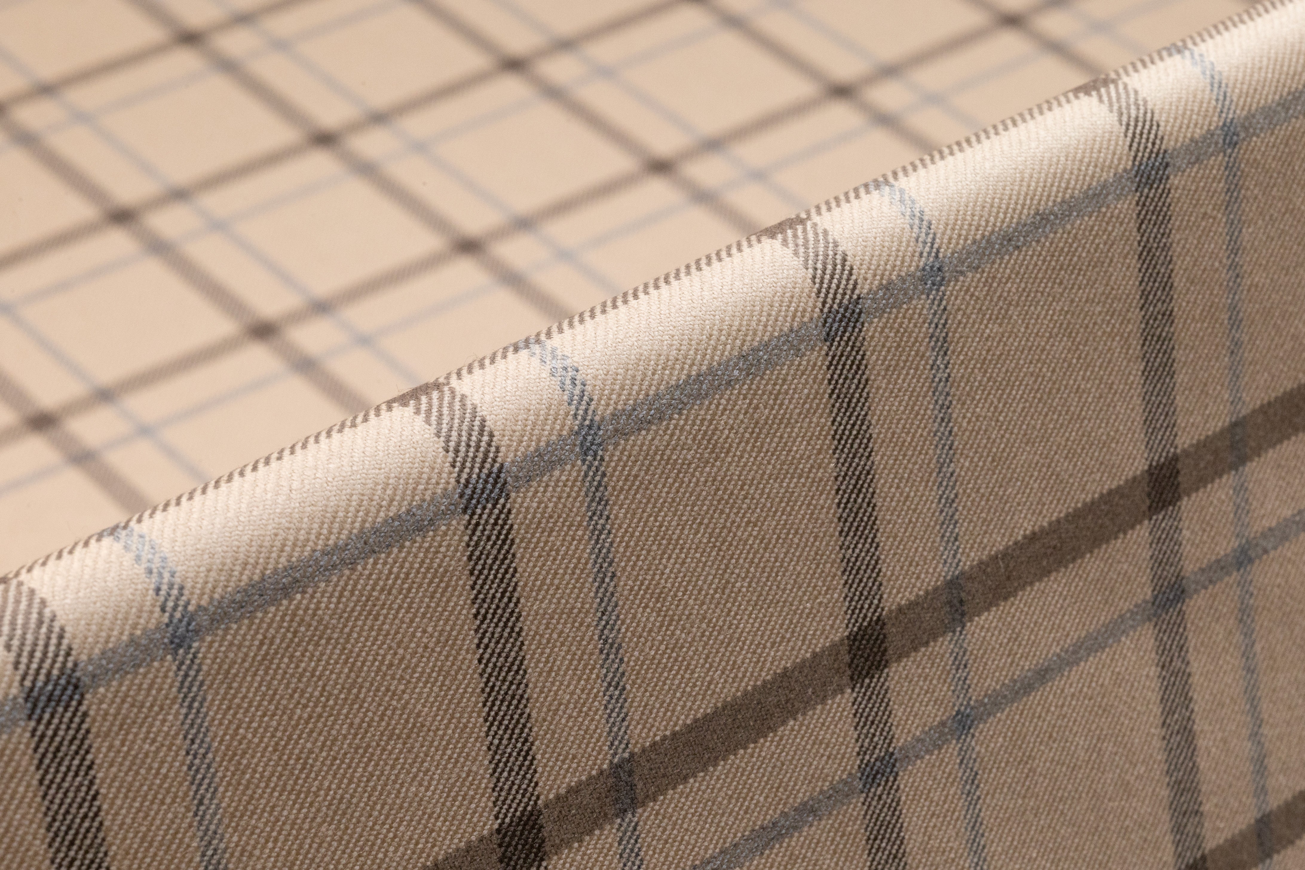 Tartan Italian Wool Suiting - Beige