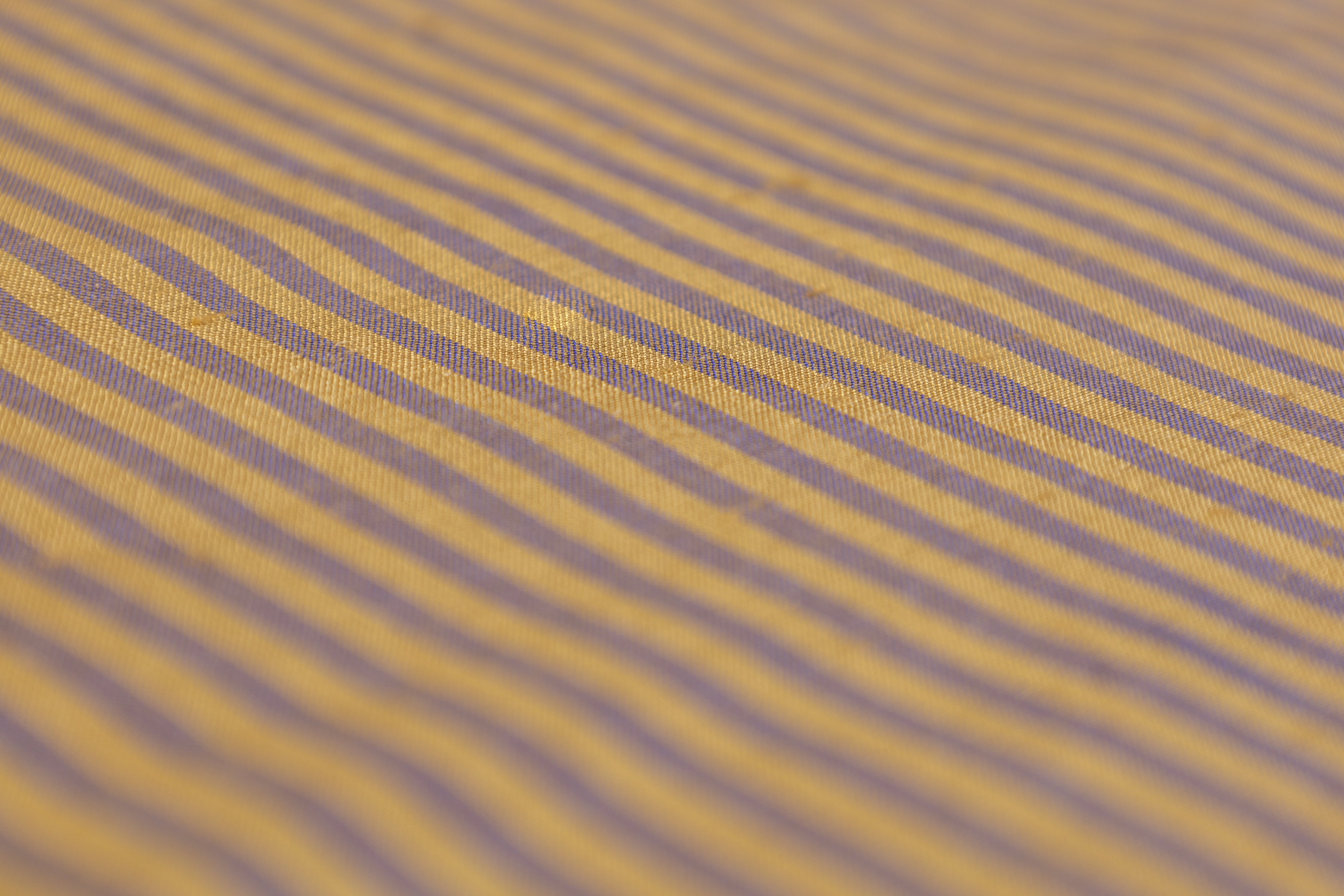 Striped Silk Shantung - Gold / Purple