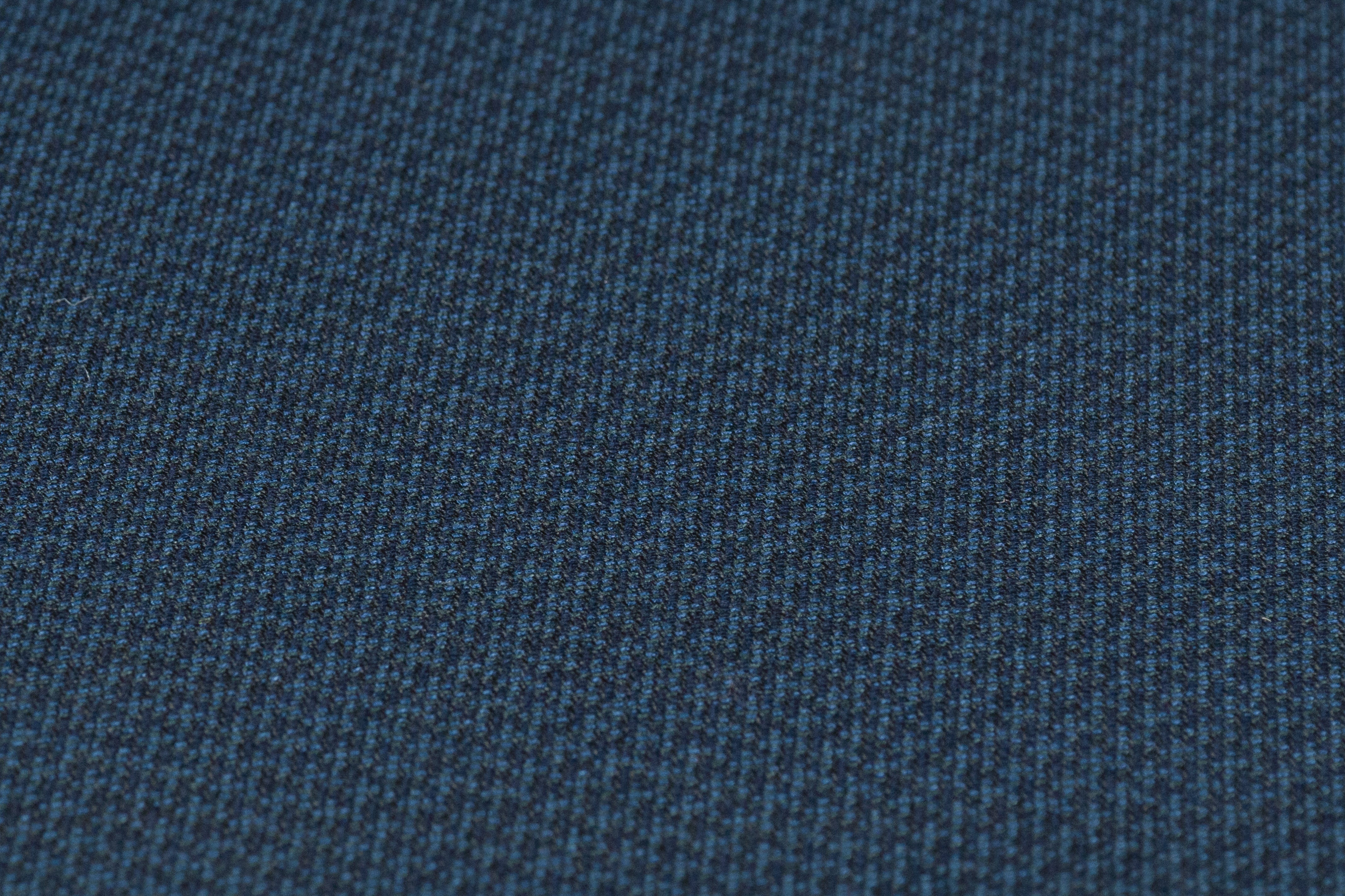 Micro Pattern Italian Wool Silk Viscose Blend - Blue