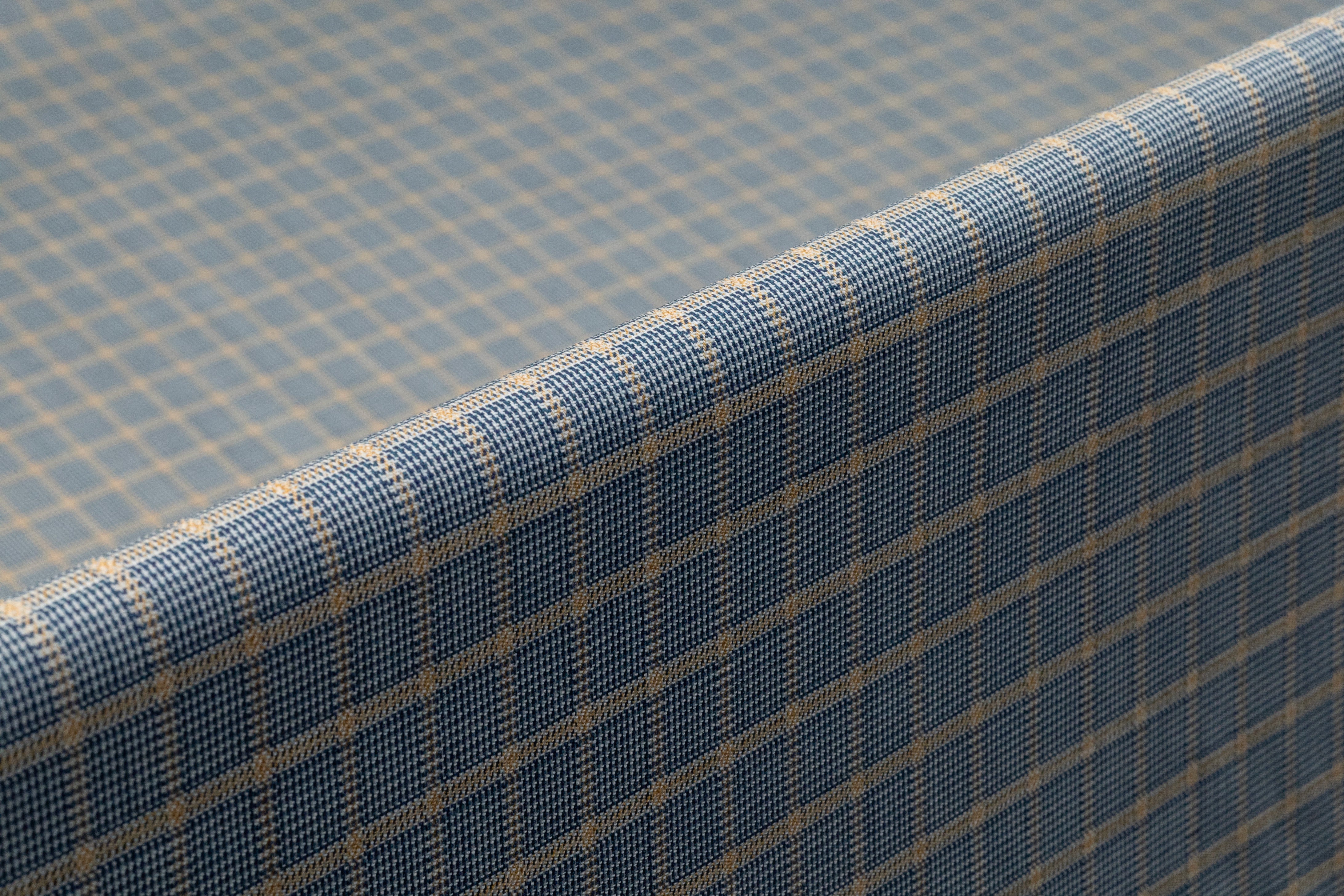 Checked Italian Wool Suiting - Blue / Beige