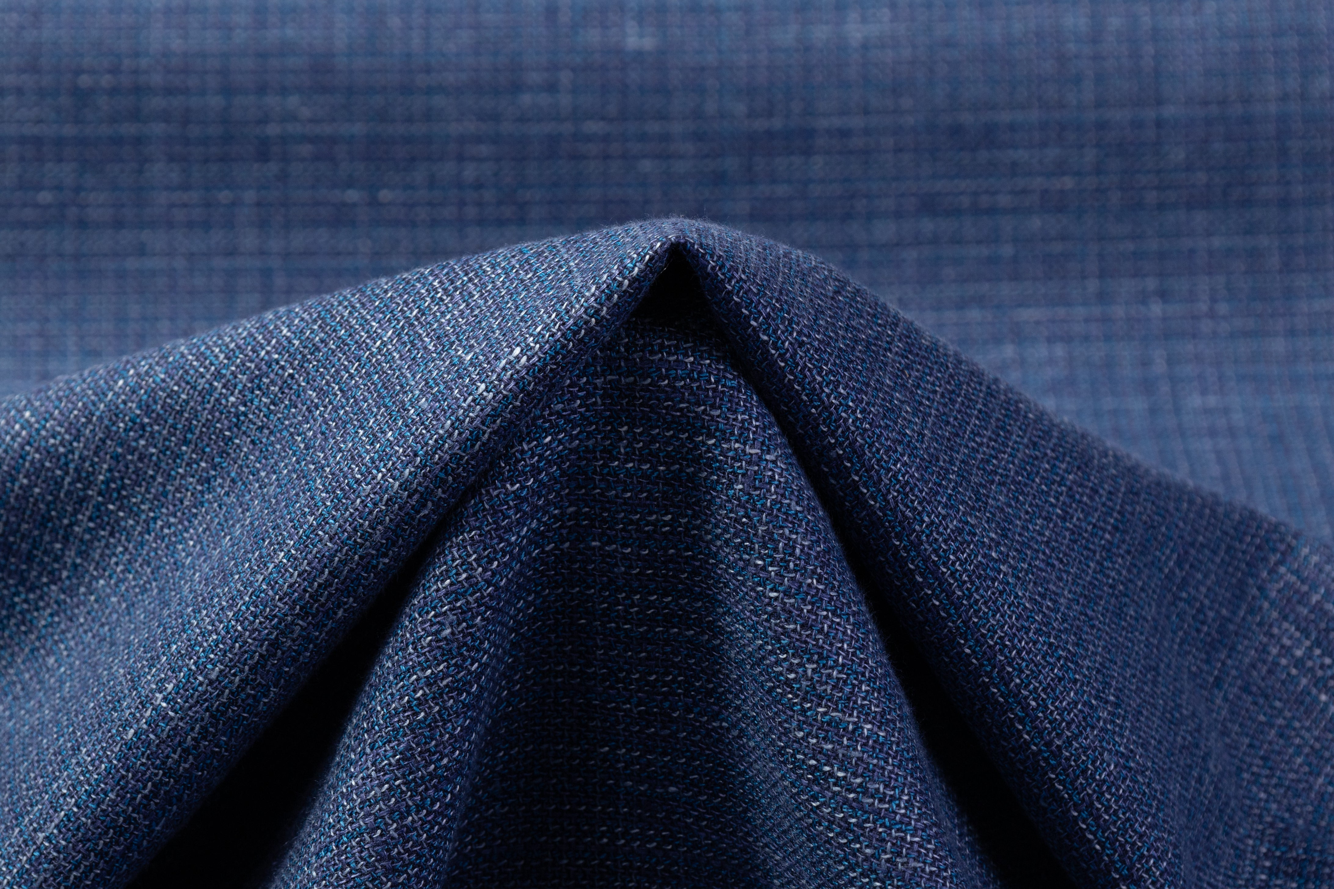 Textured Italian Wool Suiting - Blue