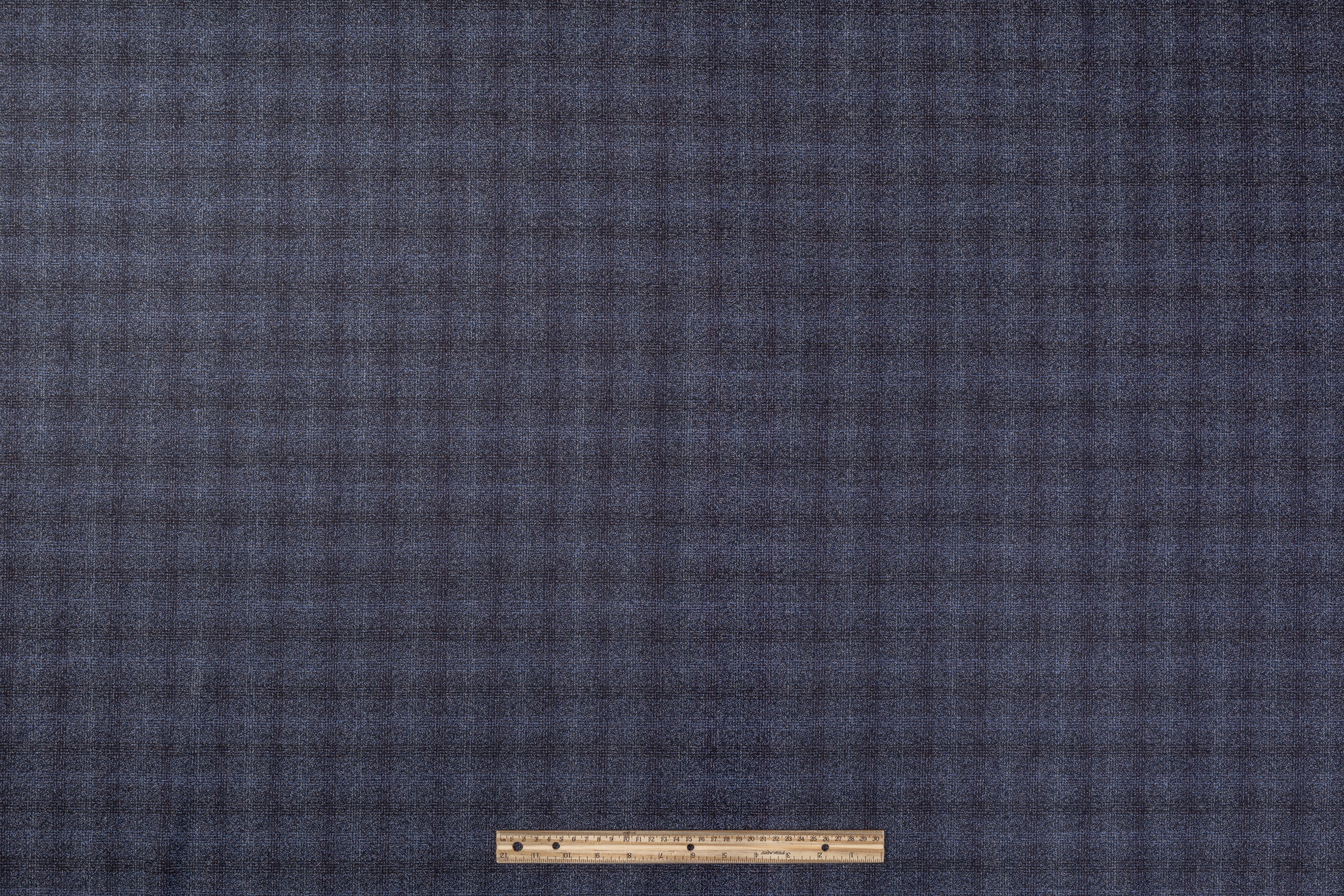 Checked Italian Wool Suiting - Navy