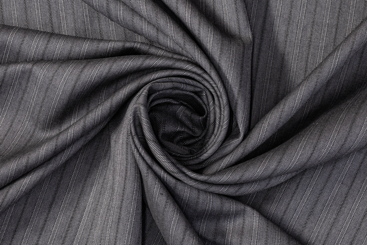 Striped Italian Wool Suiting - Gray