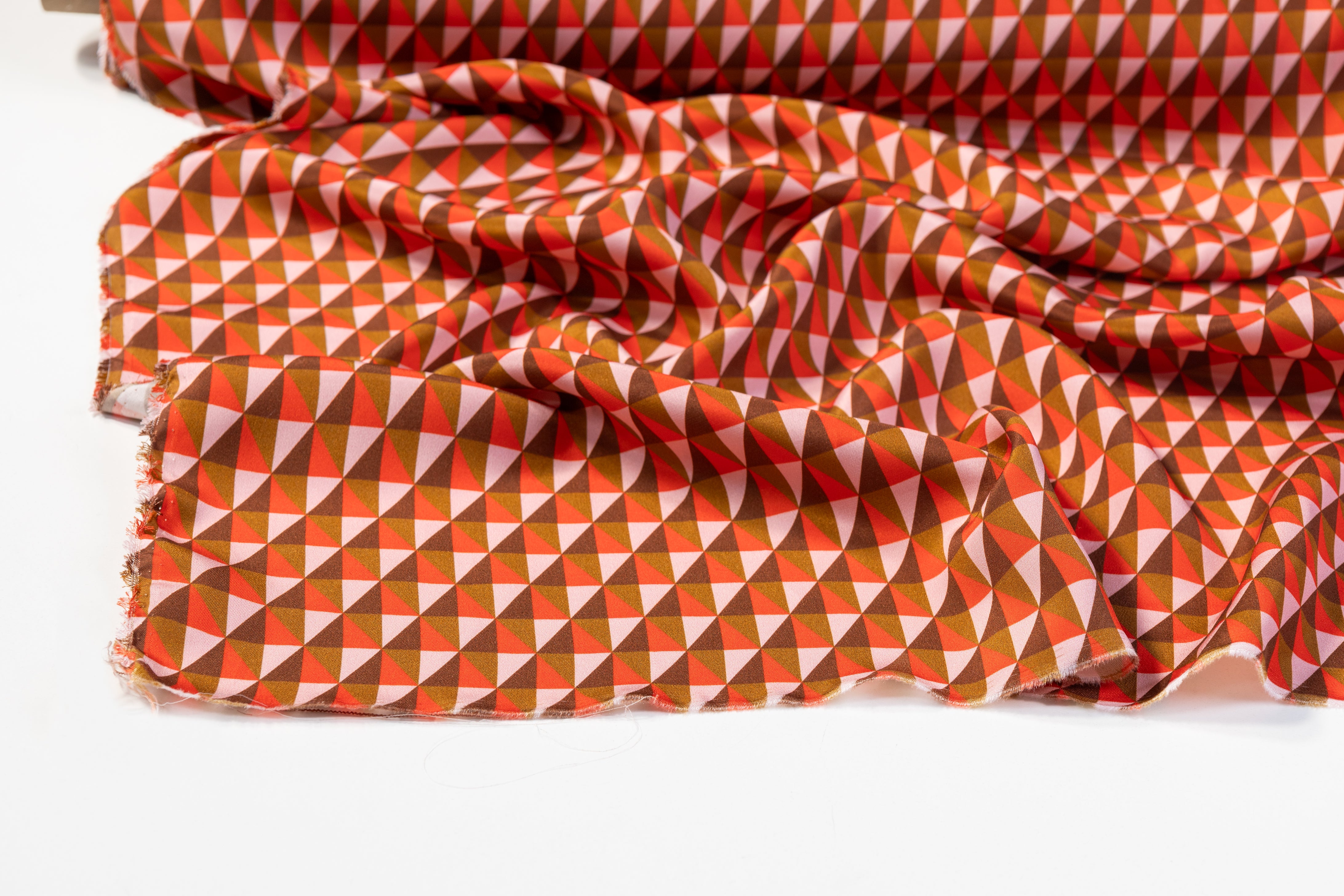 Geometric 4-Ply Silk - Orange / Brown / Blush