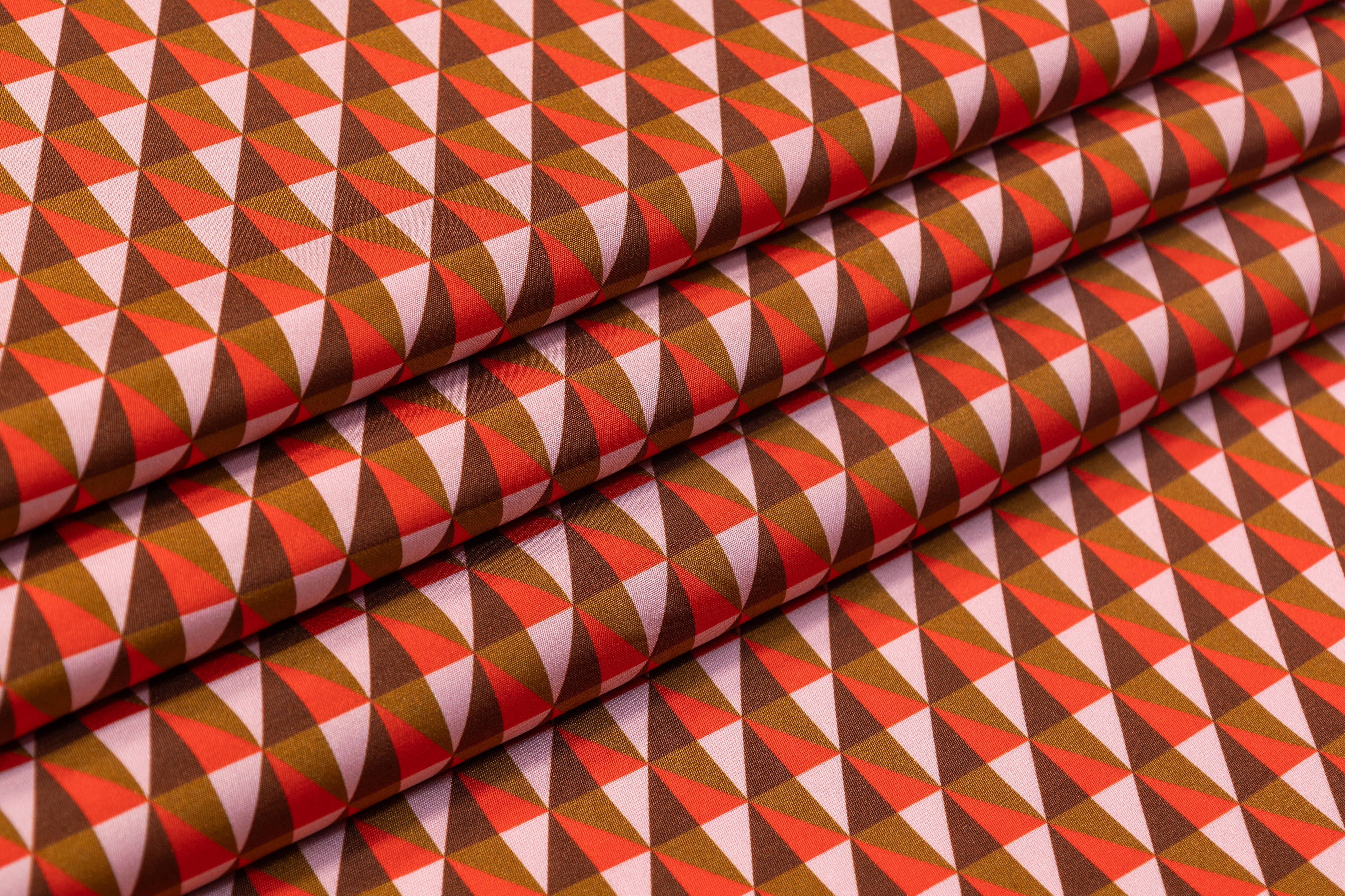 Geometric 4-Ply Silk - Orange / Brown / Blush