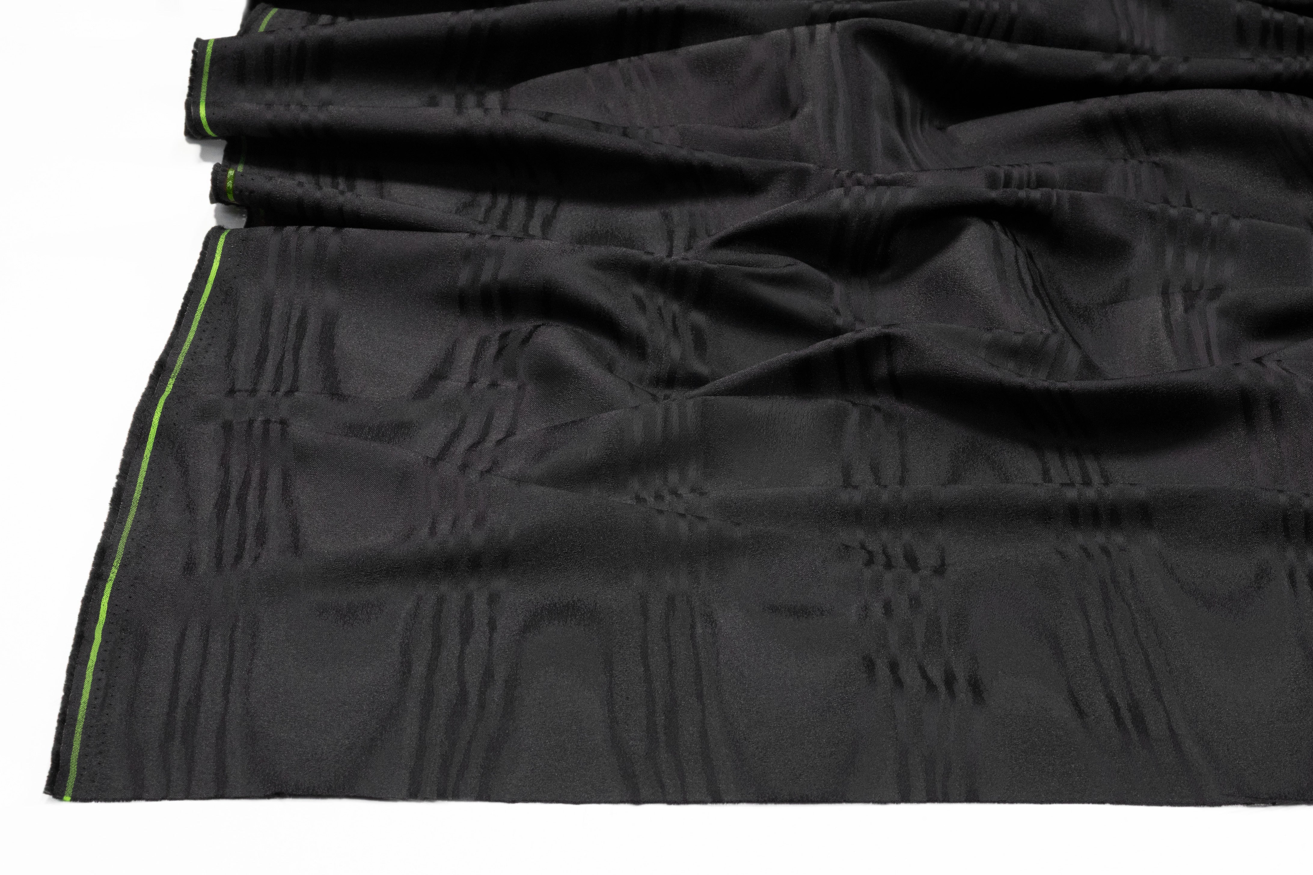 Italian Moiré Jacquard - Black