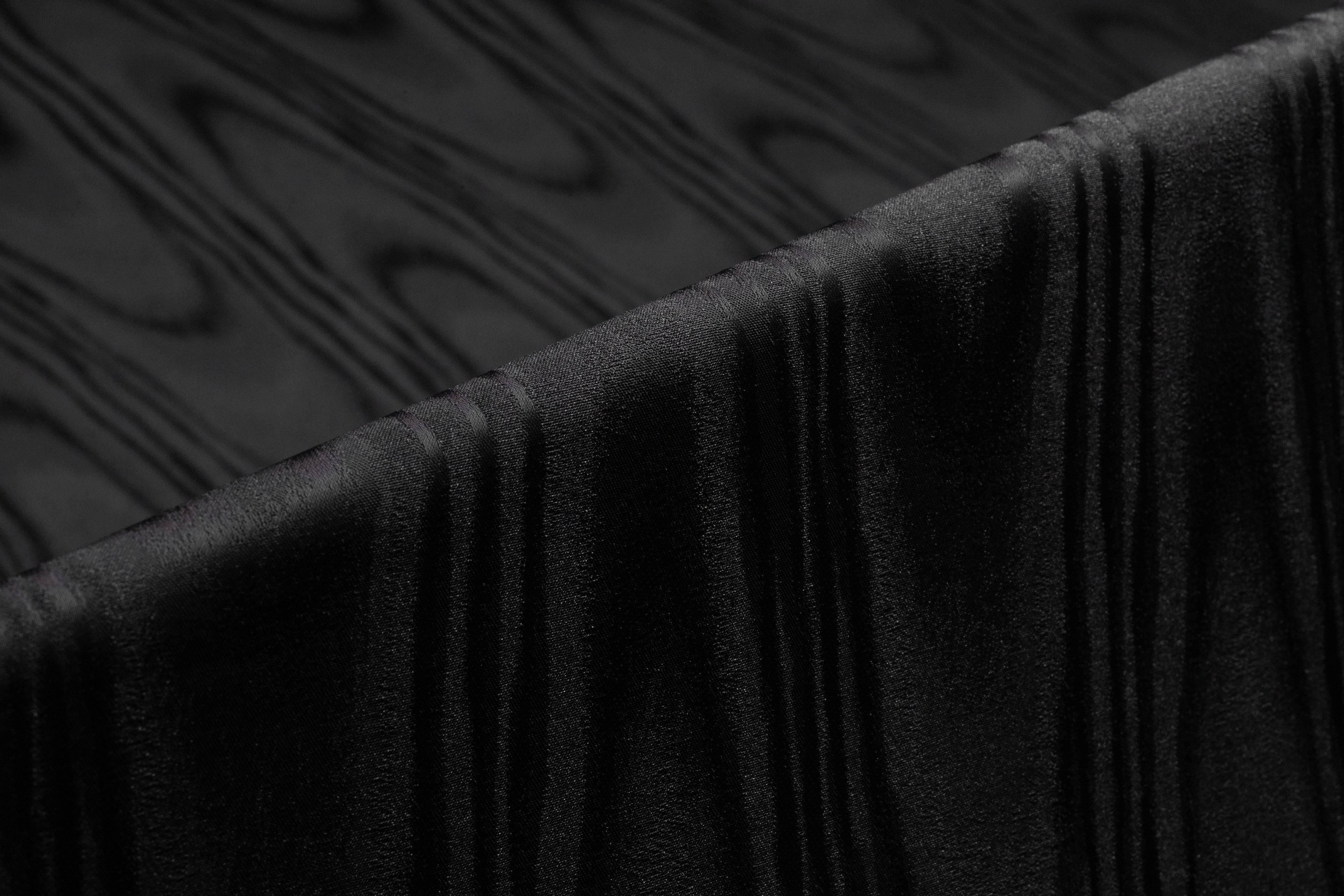 Italian Moiré Jacquard - Black