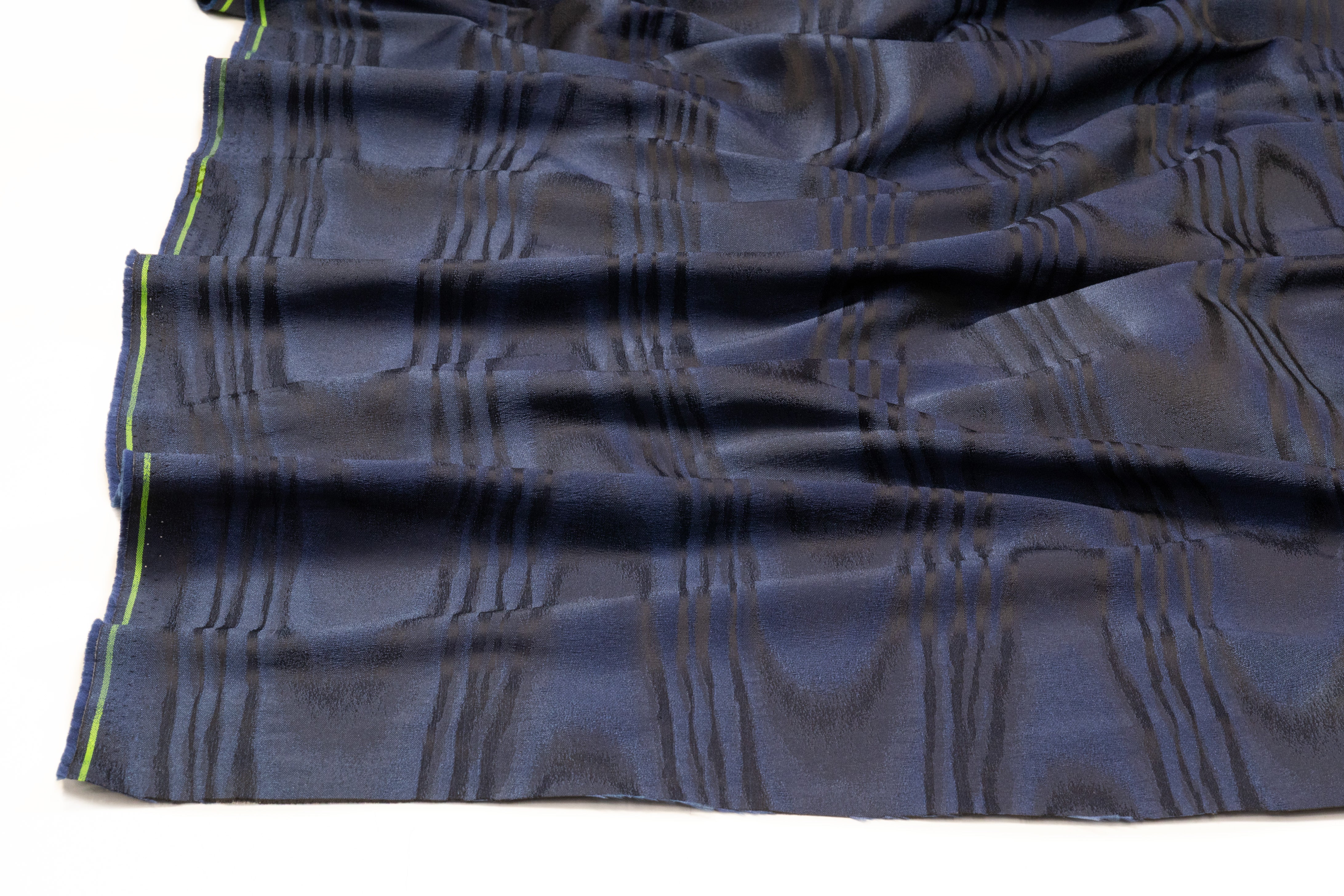 Italian Moiré Jacquard - Navy Blue