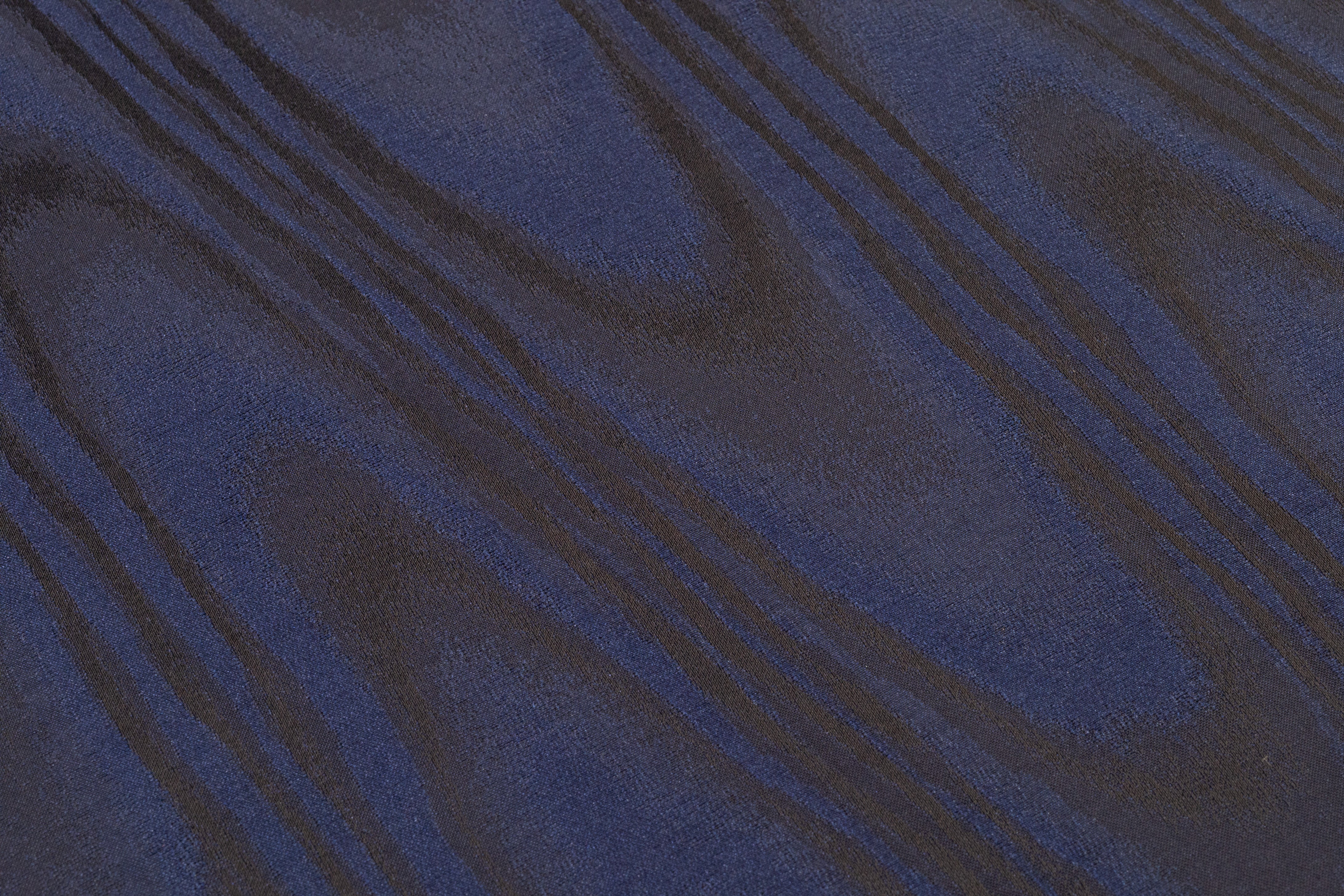 Italian Moiré Jacquard - Navy Blue