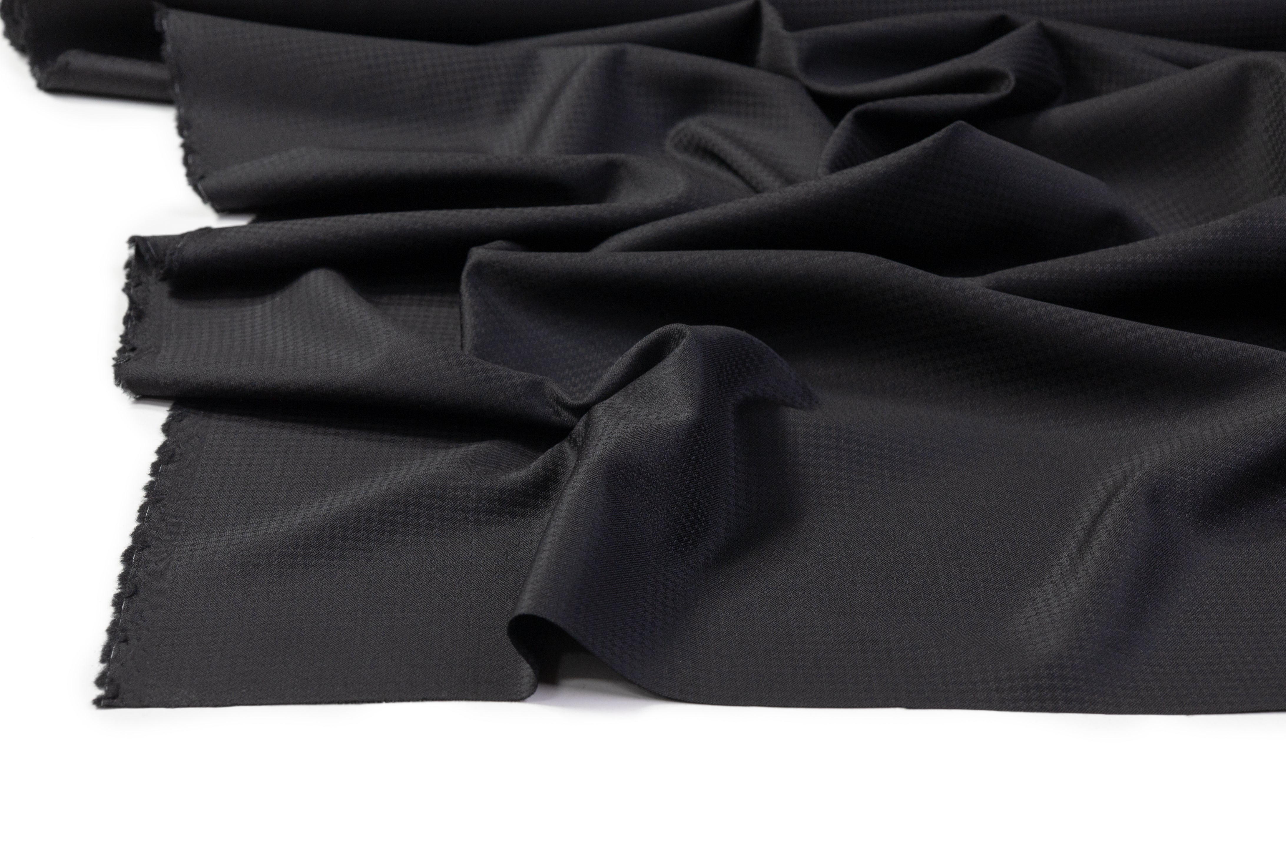 Micro Pattern Italian Wool Suiting - Black