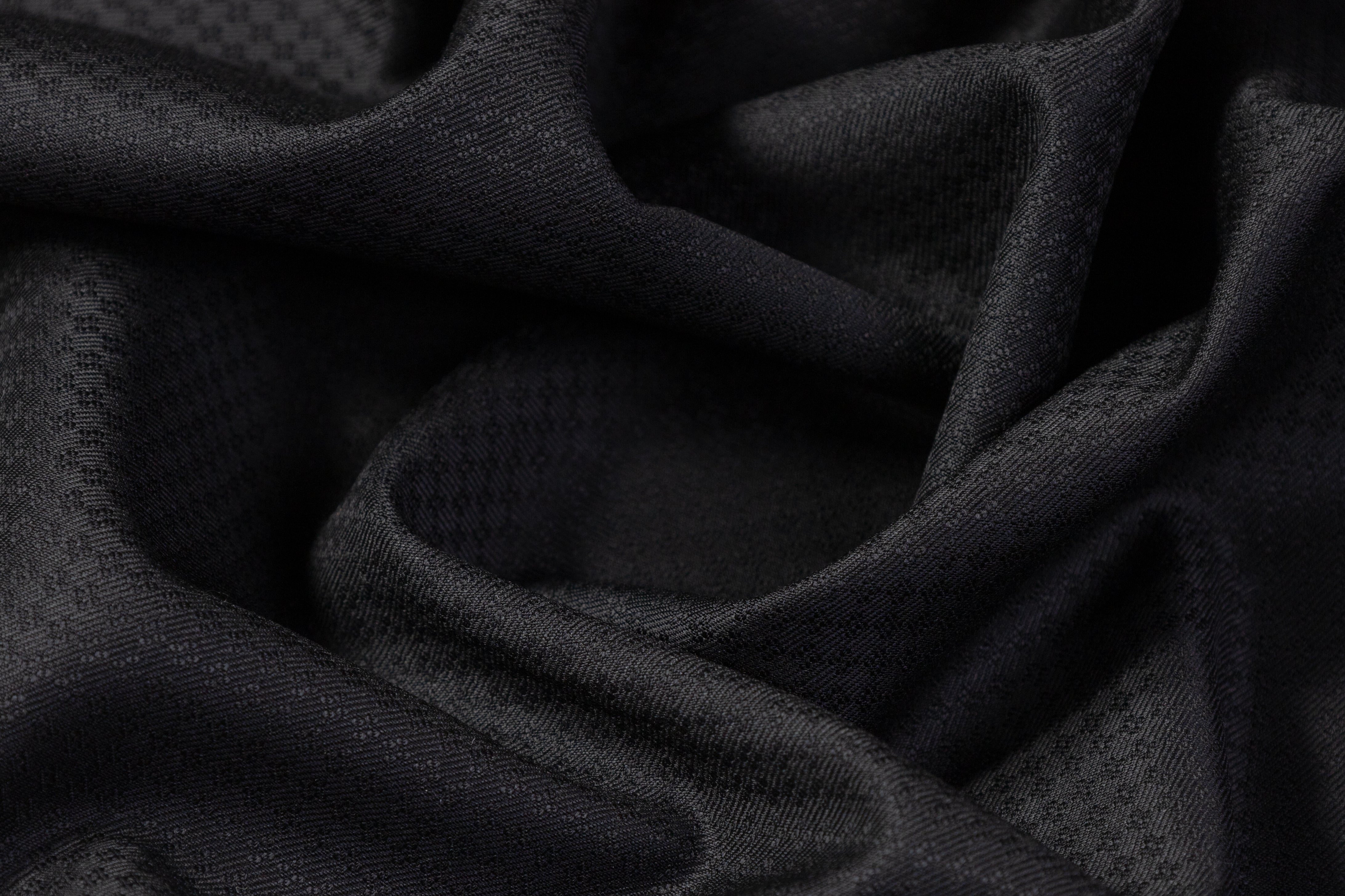 Micro Pattern Italian Wool Suiting - Black