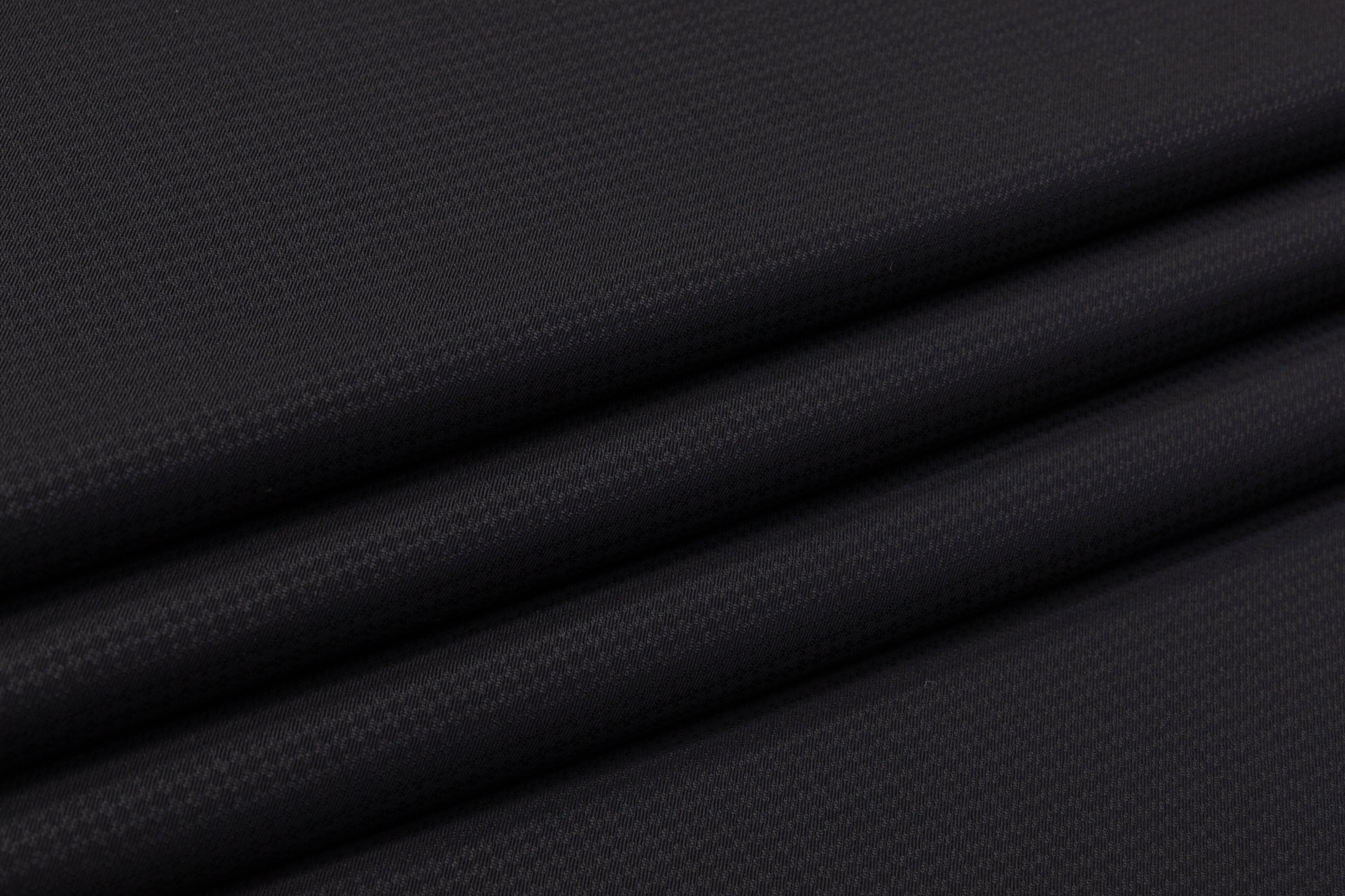 Micro Pattern Italian Wool Suiting - Black