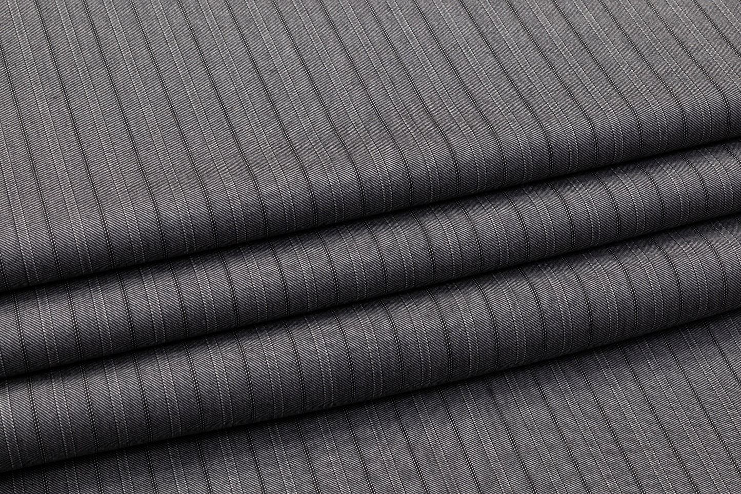 Striped Italian Wool Suiting - Gray