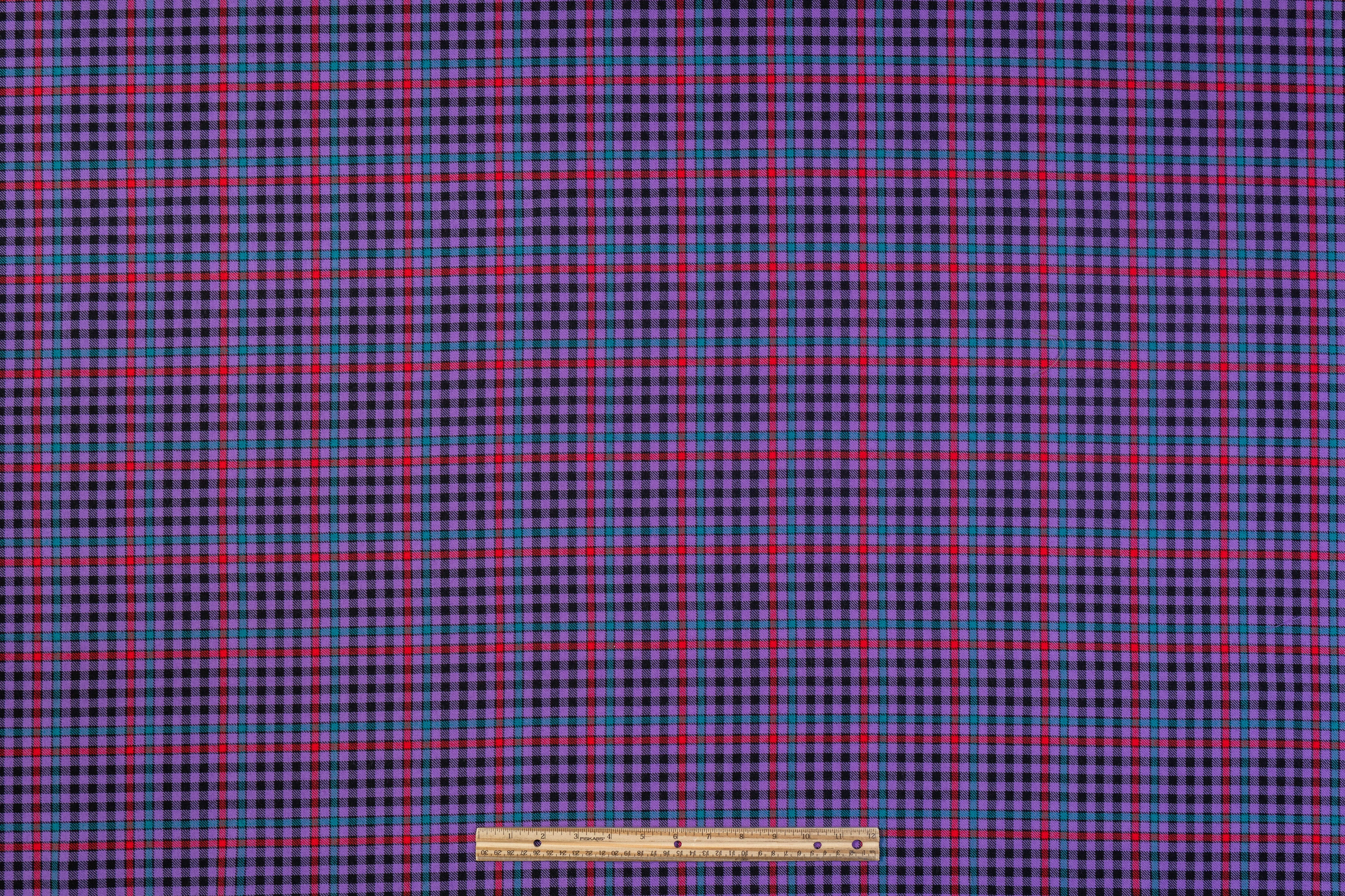 Plaid Italian Wool - Purple / Green / Red / Black
