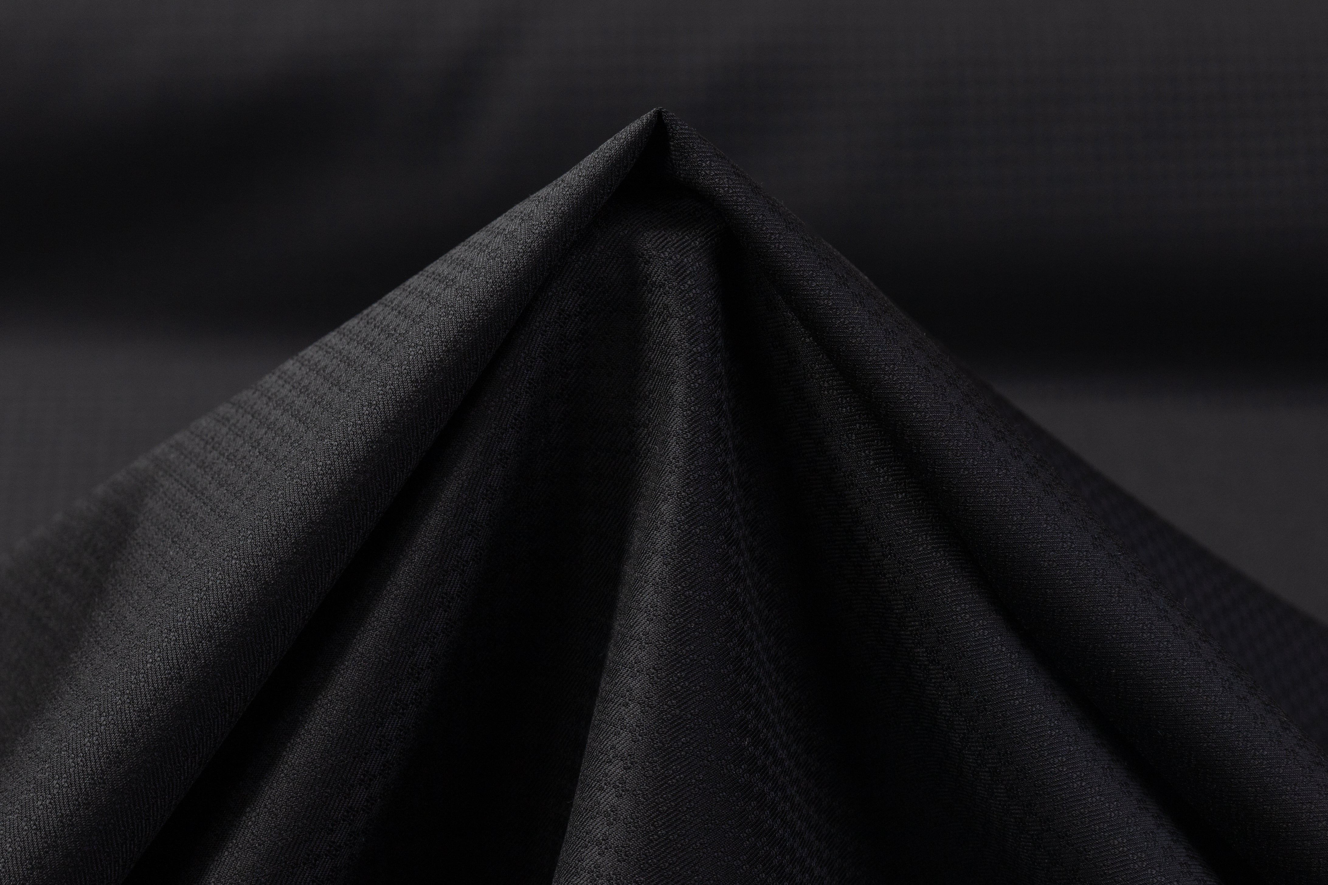 Micro Pattern Italian Wool Suiting - Black