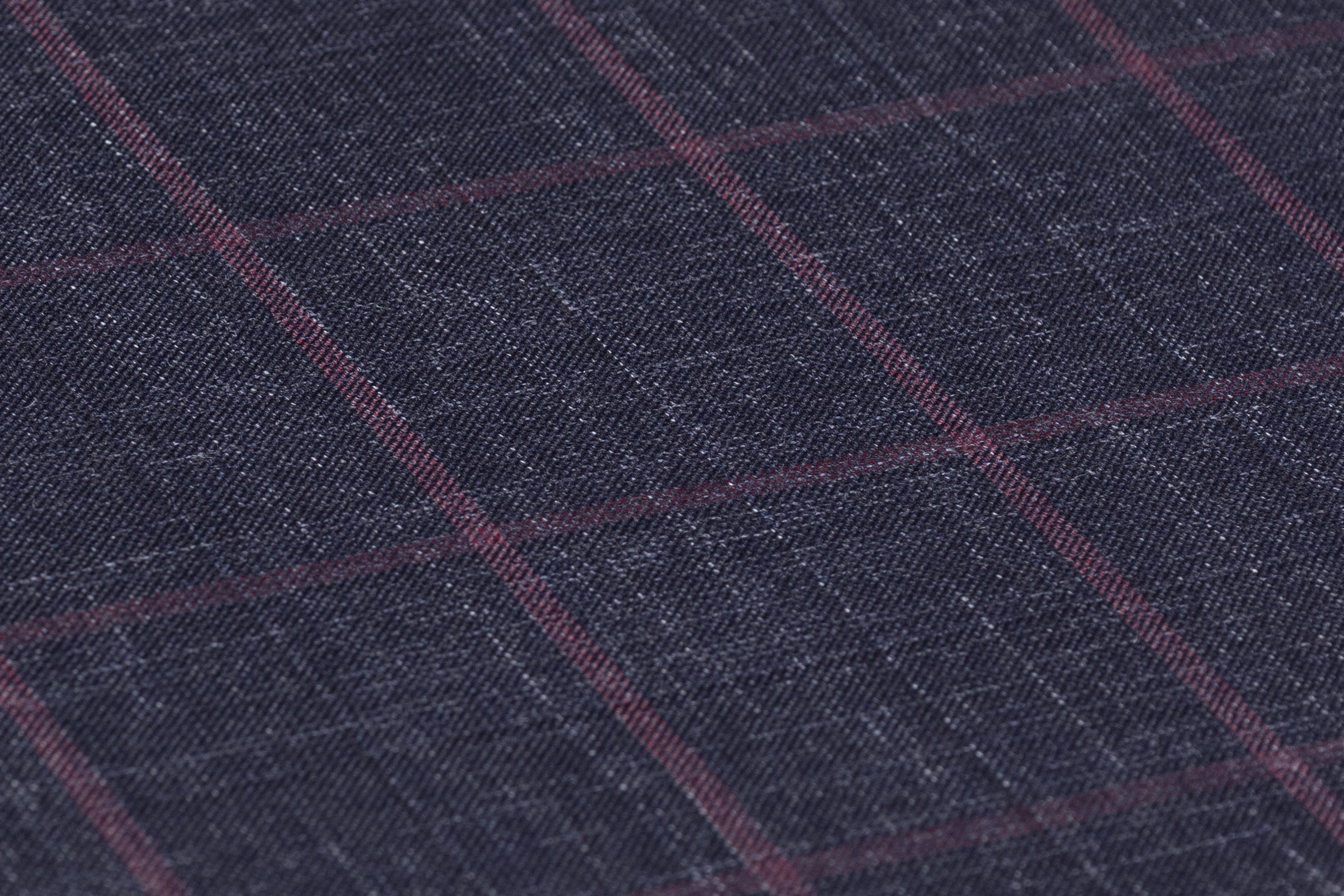 Checked Italian Wool Suiting - Navy / Plum