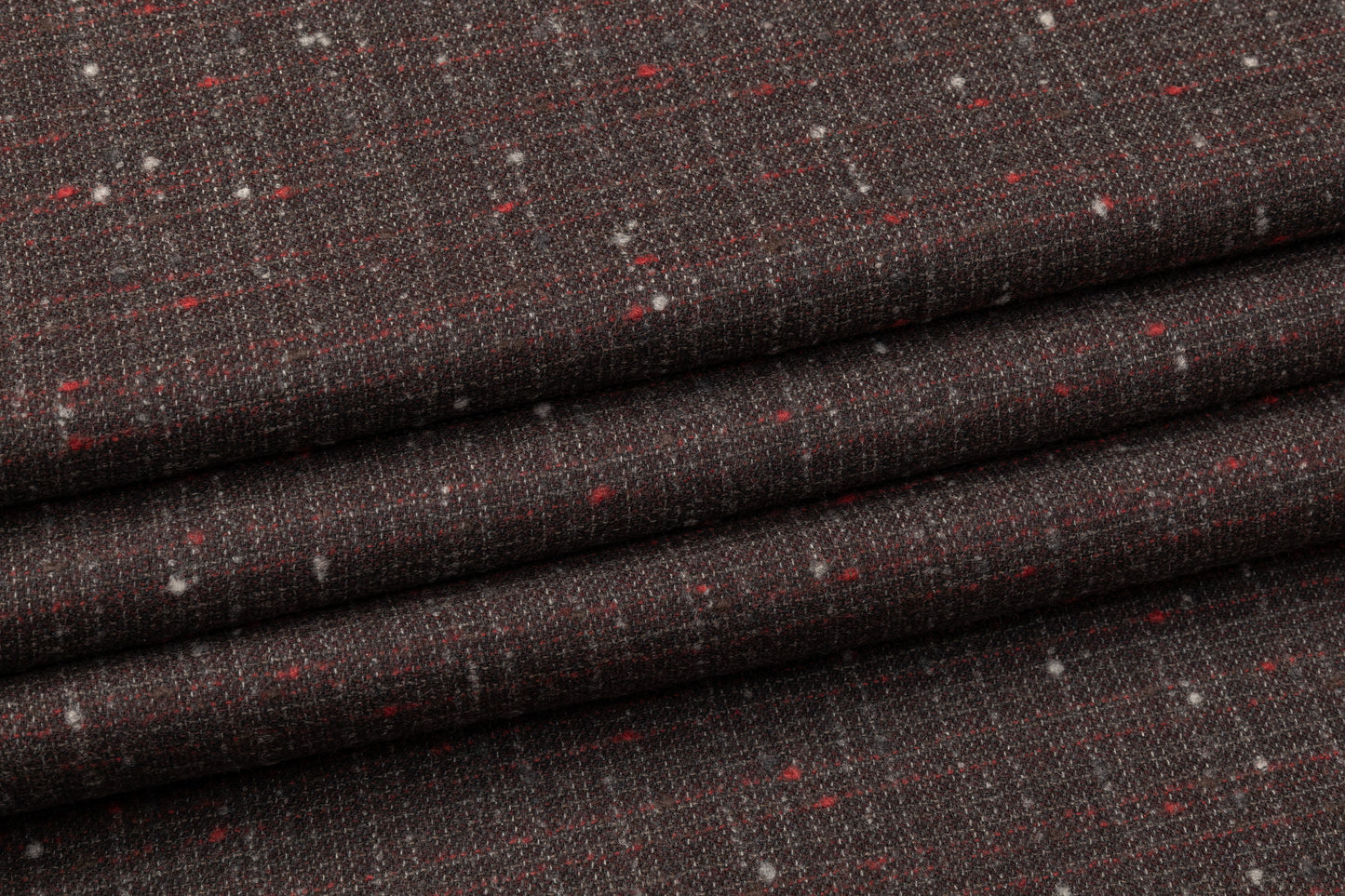 Italian Wool Tweed Suiting - Brown / Gray / Red