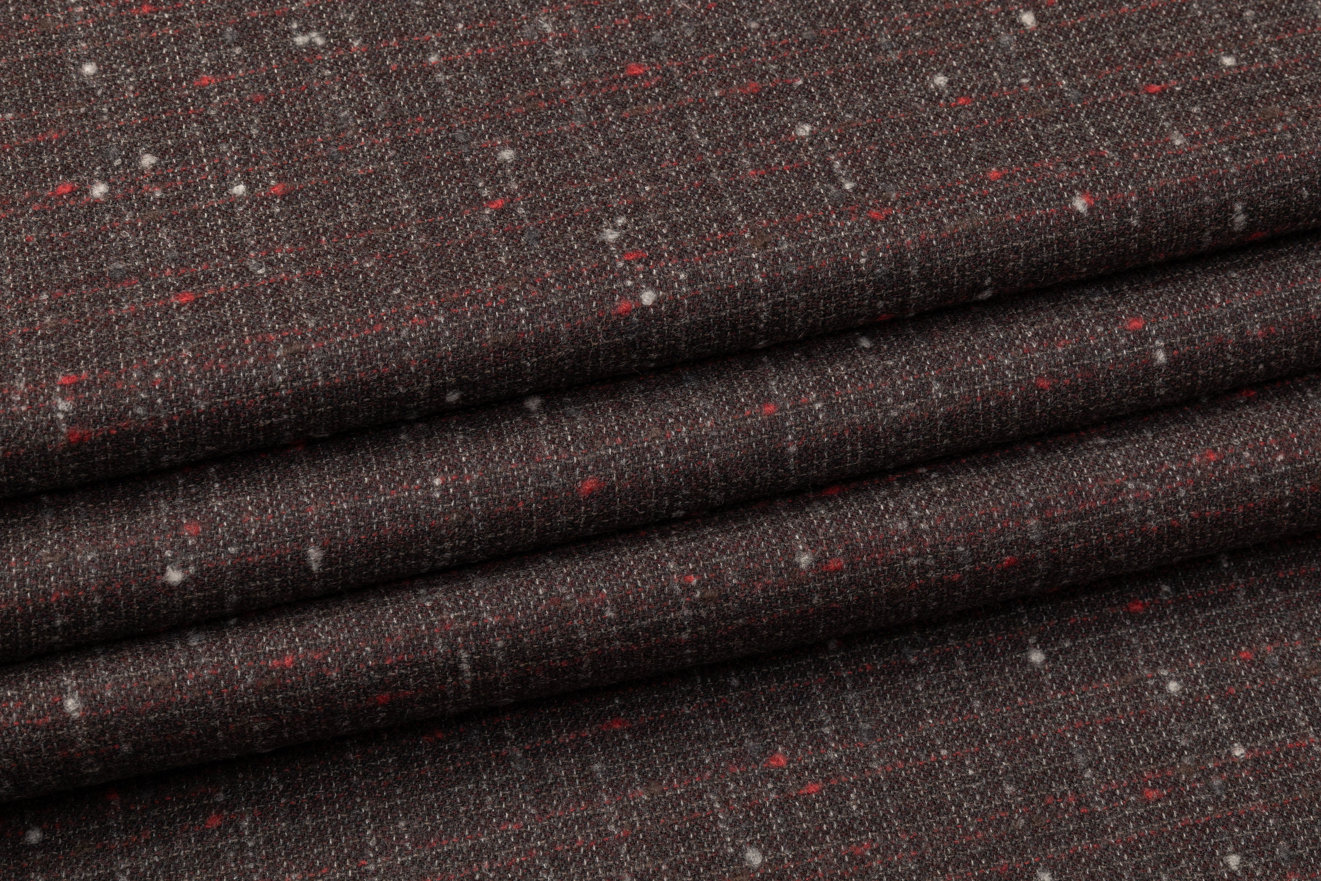 Italian Wool Tweed Suiting - Brown / Gray / Red