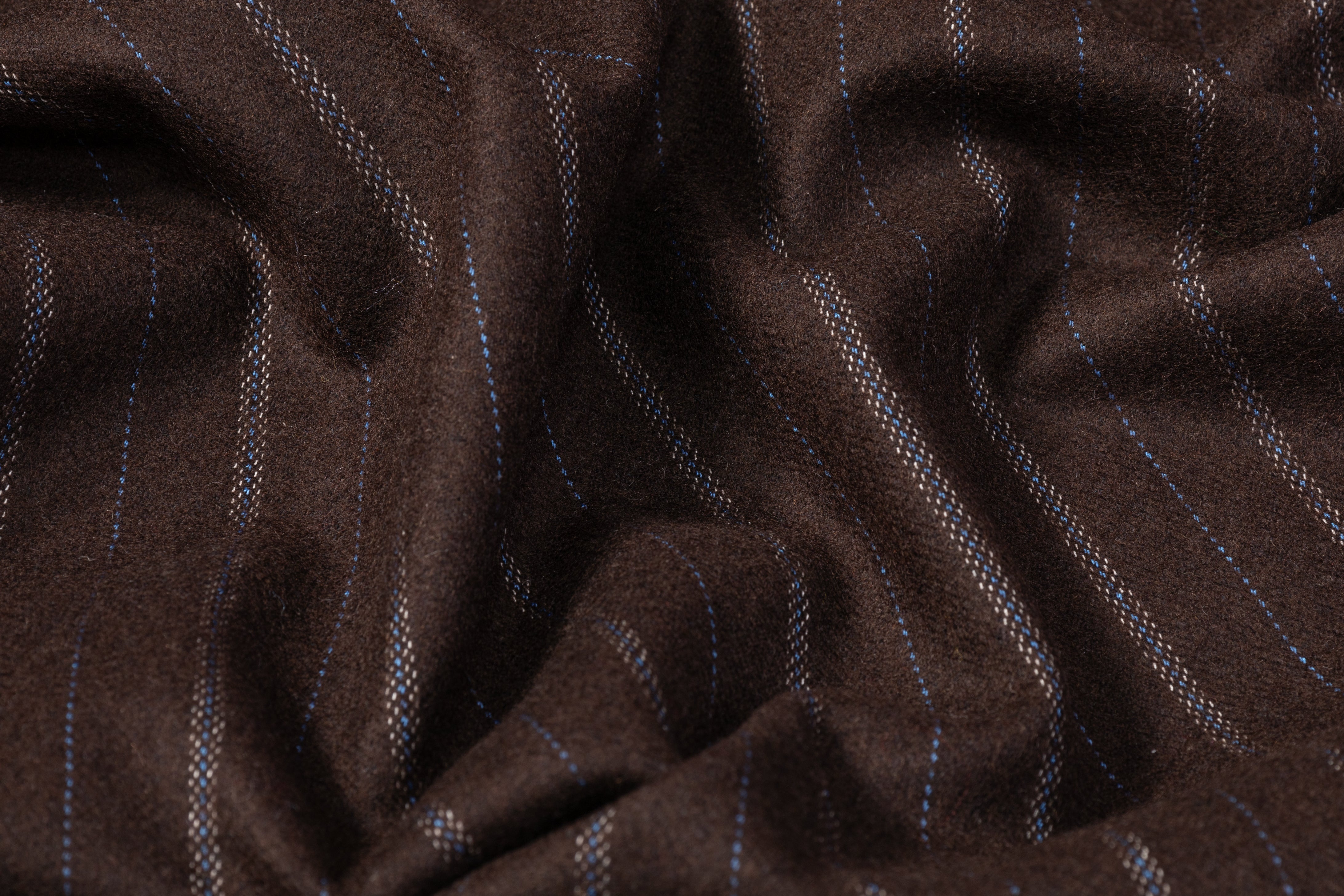 Striped Italian Wool Felt - Brown