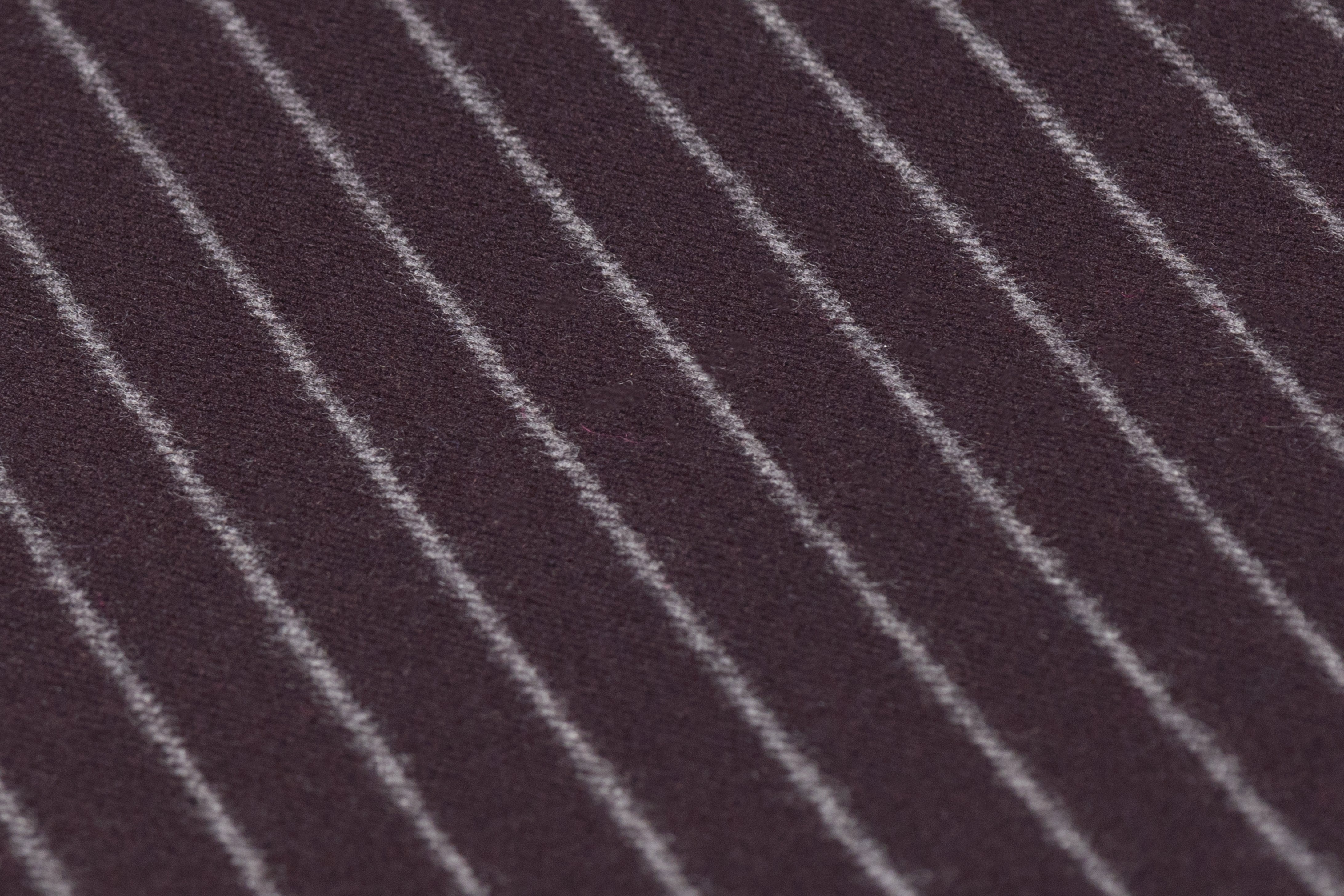 Striped Italian Wool Flannel - Aubergine