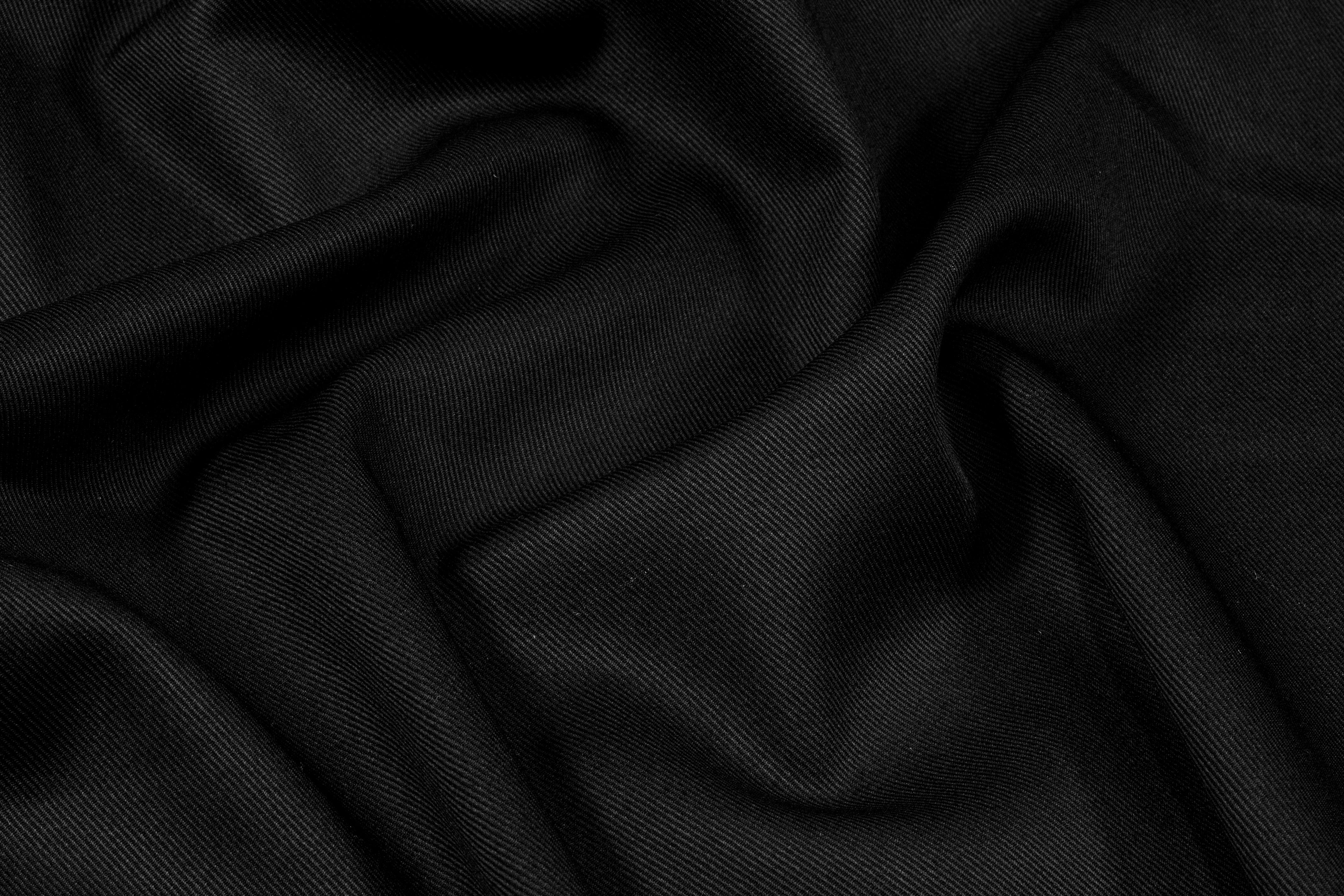 Italian Wool Stretch Gabardine - Black
