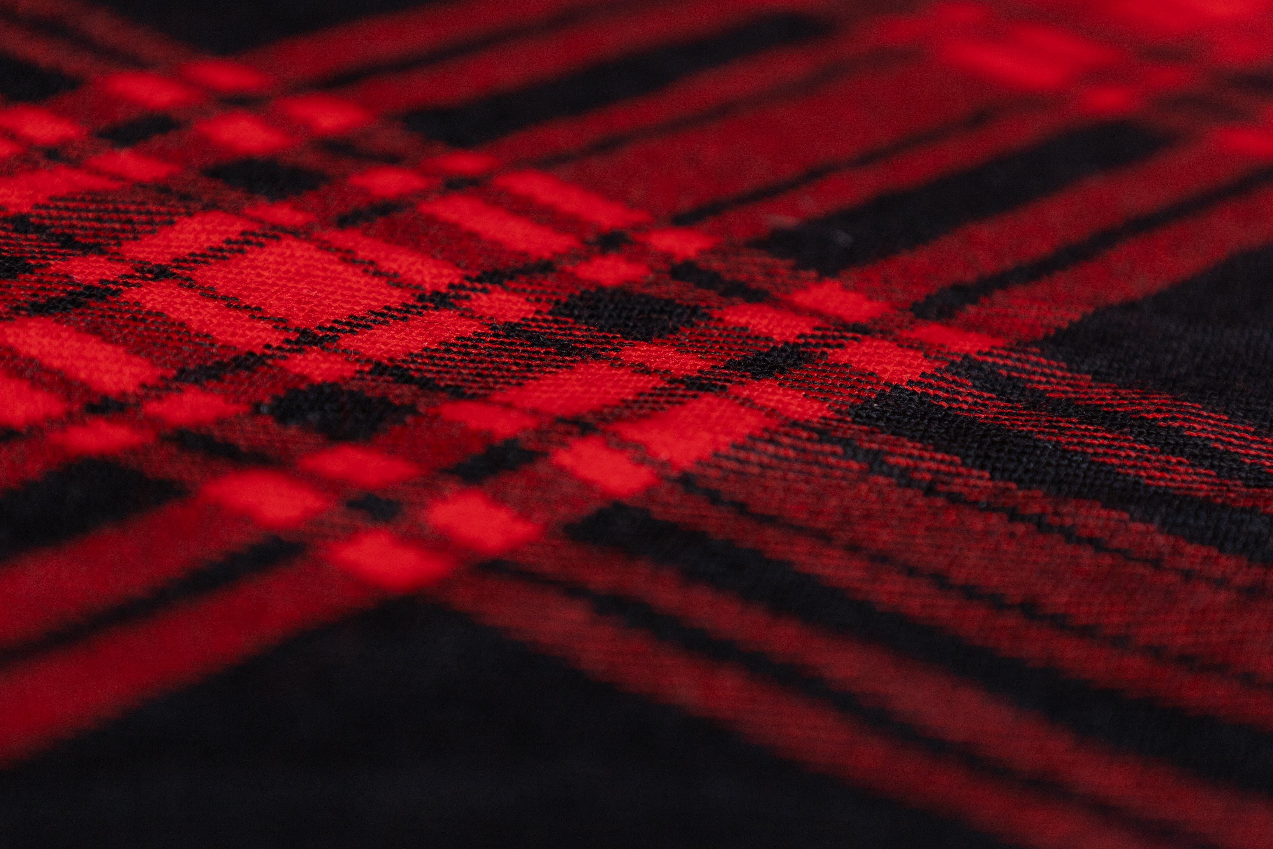 Tartan Italian Wool Suiting - Red / Black