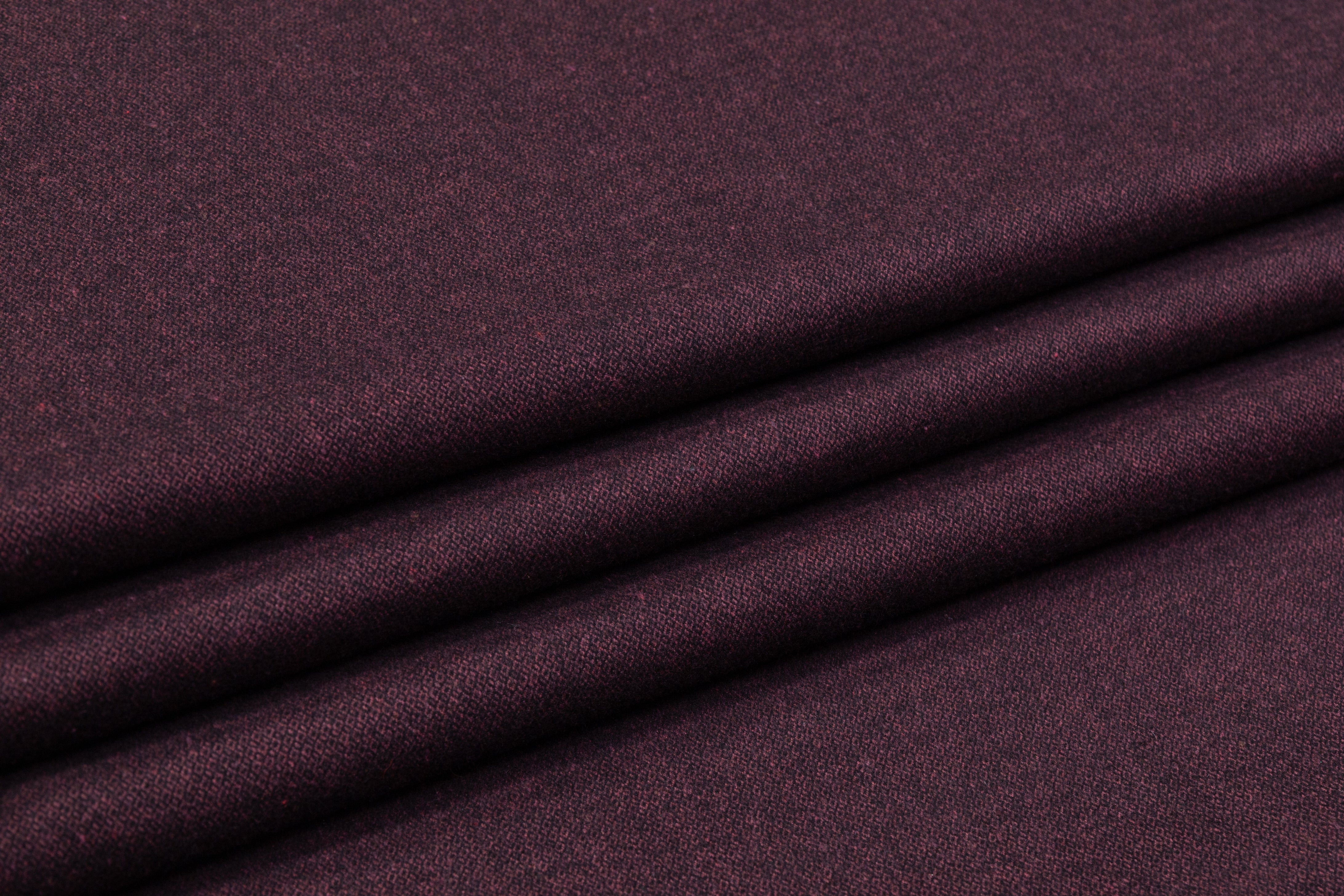 Caccioppoli - Micro Pattern Cotton Flannel Suiting - Wine / Black