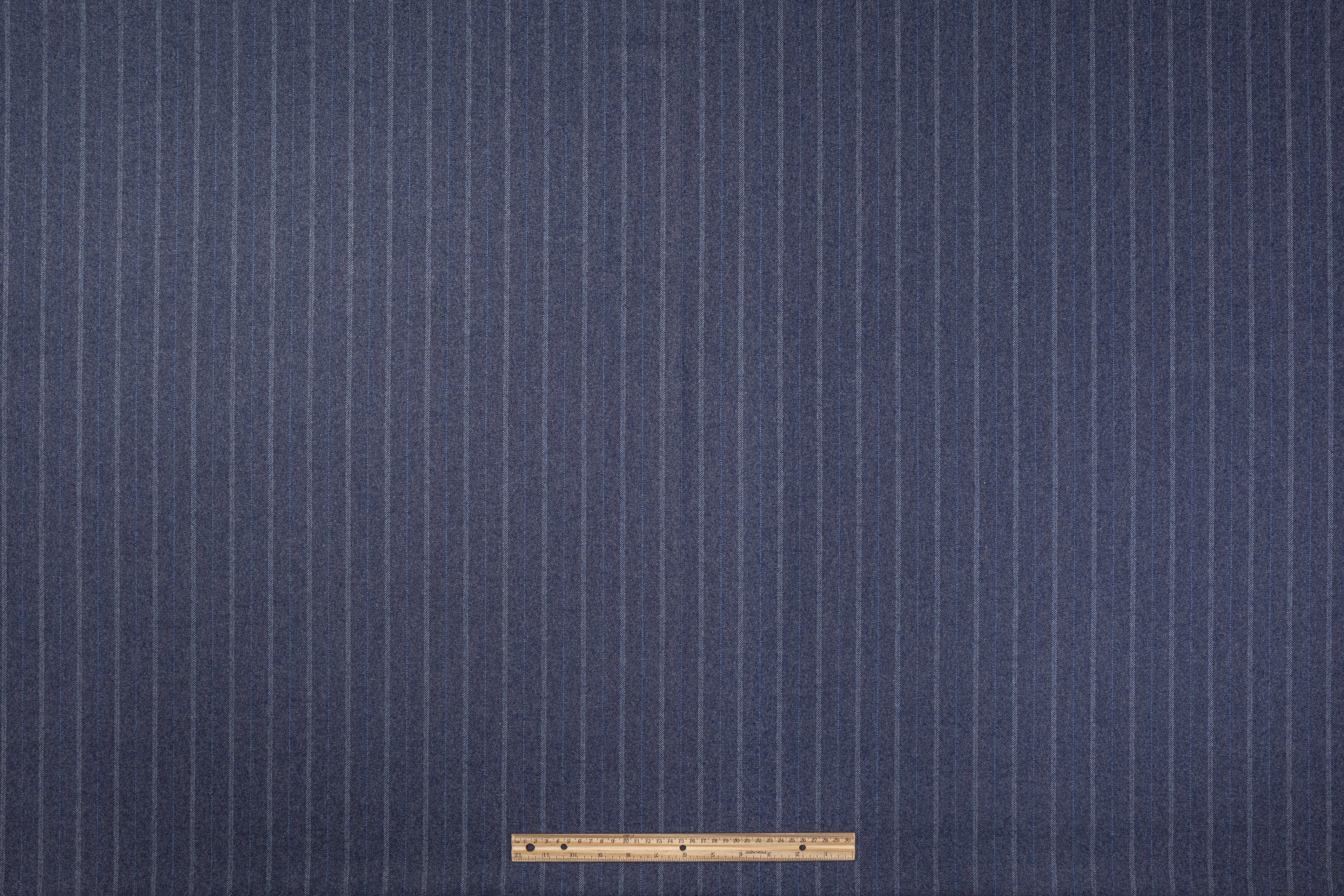 Striped Italian Wool Felt - Blue