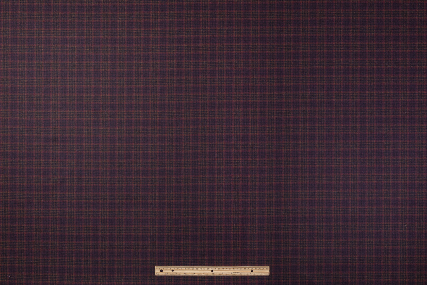 Checked Italian Wool Suiting - Burgundy