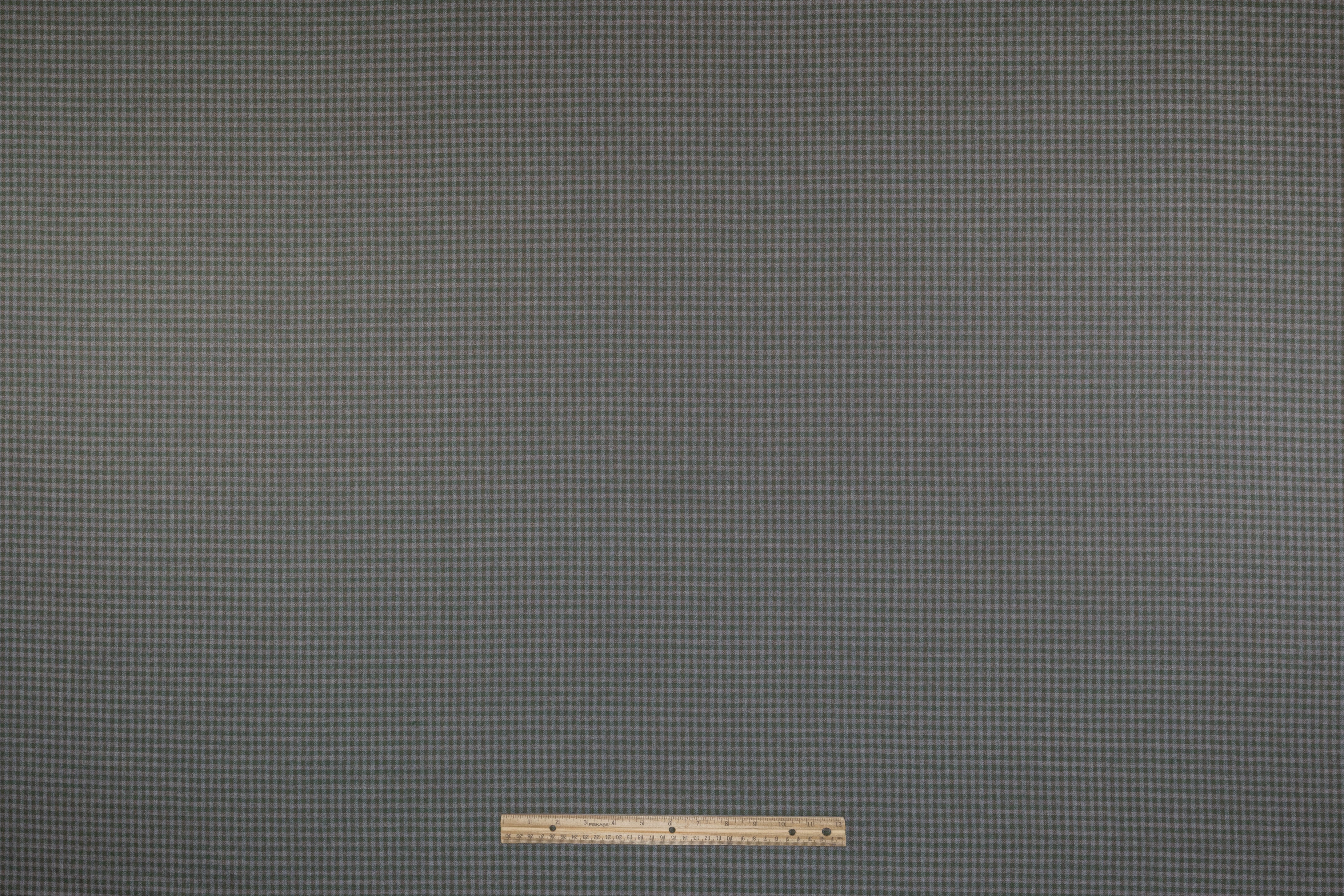 Checked Italian Stretch Wool Flannel - Green / Brown