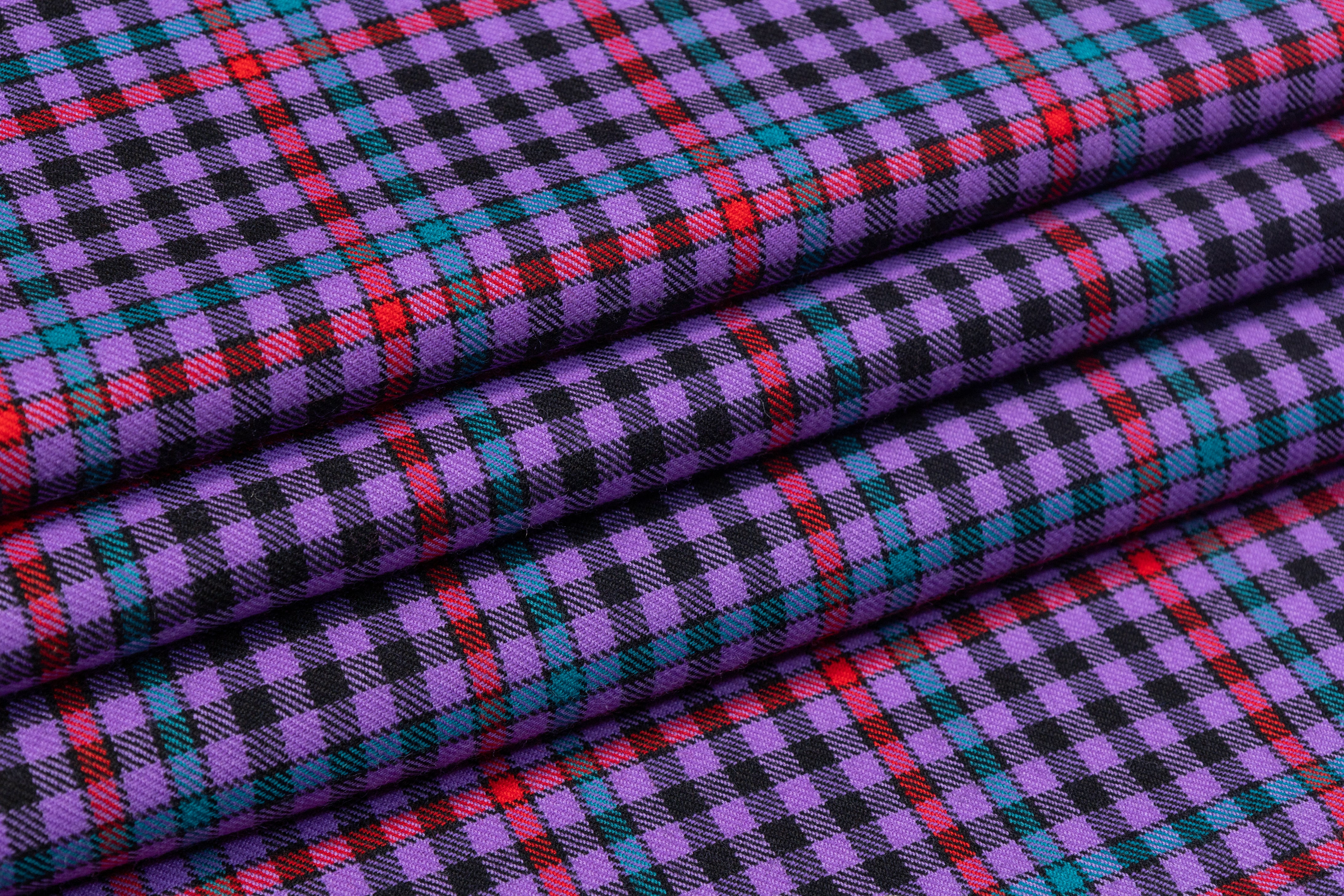 Plaid Italian Wool - Purple / Green / Red / Black