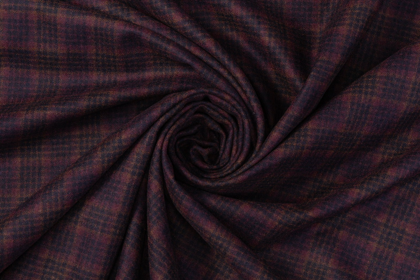 Checked Italian Wool Suiting - Burgundy