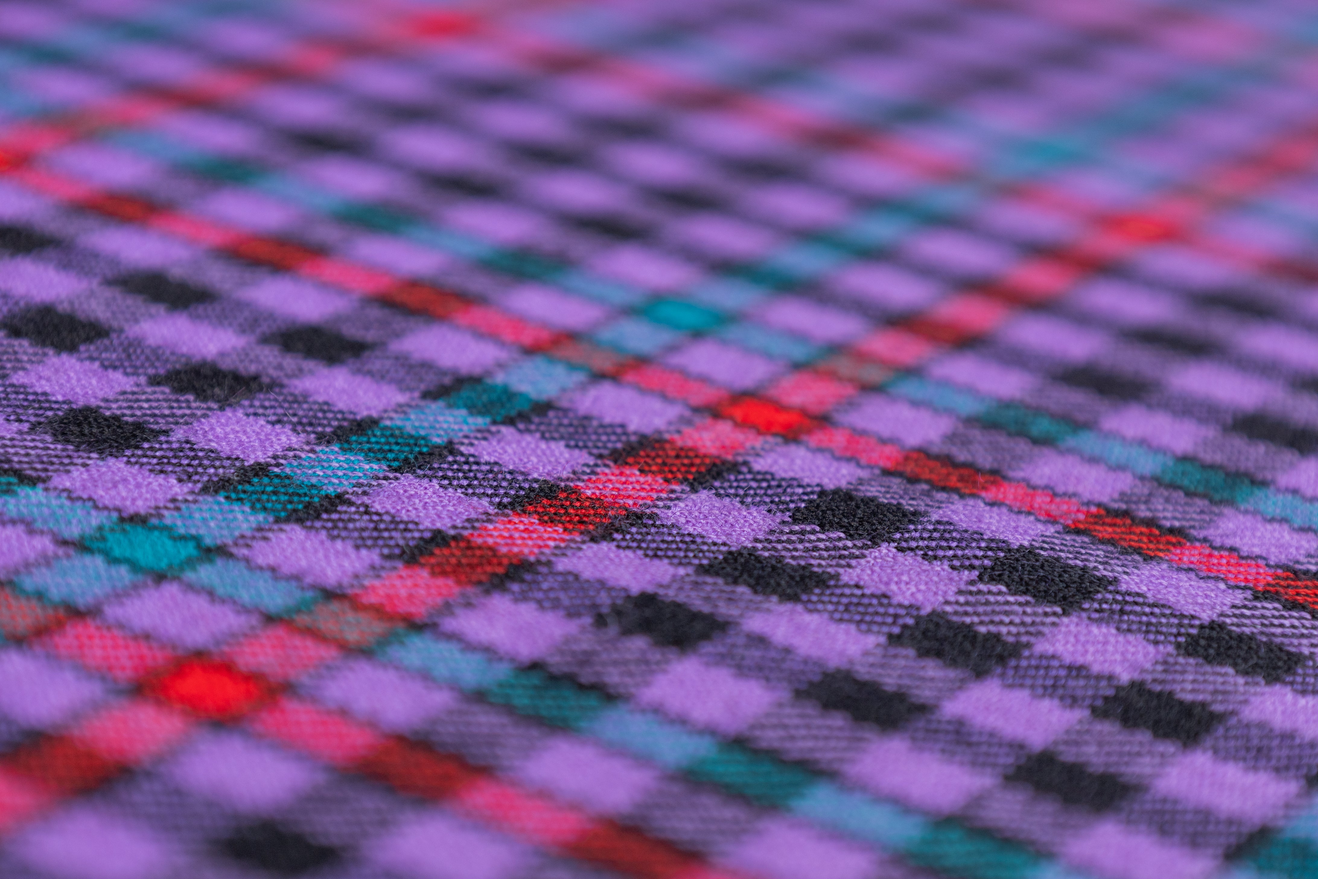 Plaid Italian Wool - Purple / Green / Red / Black