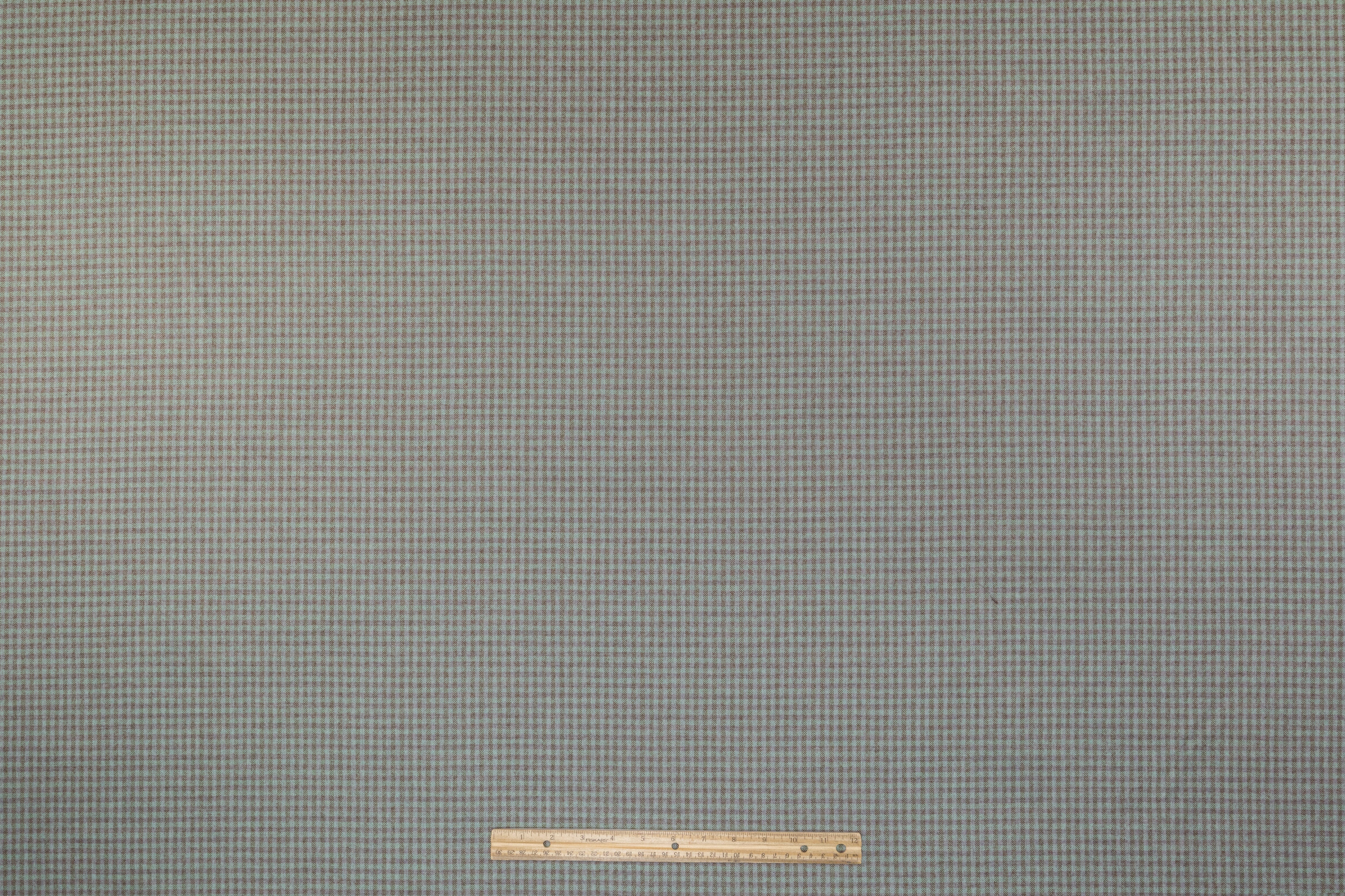 Checked Italian Stretch Wool Flannel - Mint Green / Gray