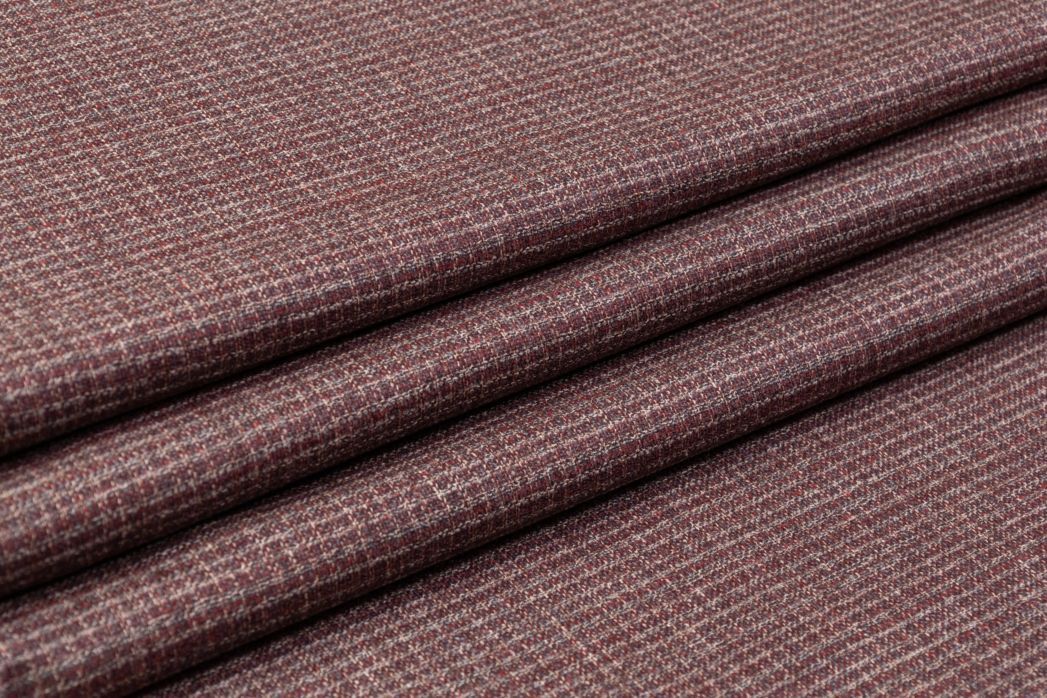 Guabello - Italian Wool Blend Tweed Suiting - Brick Red