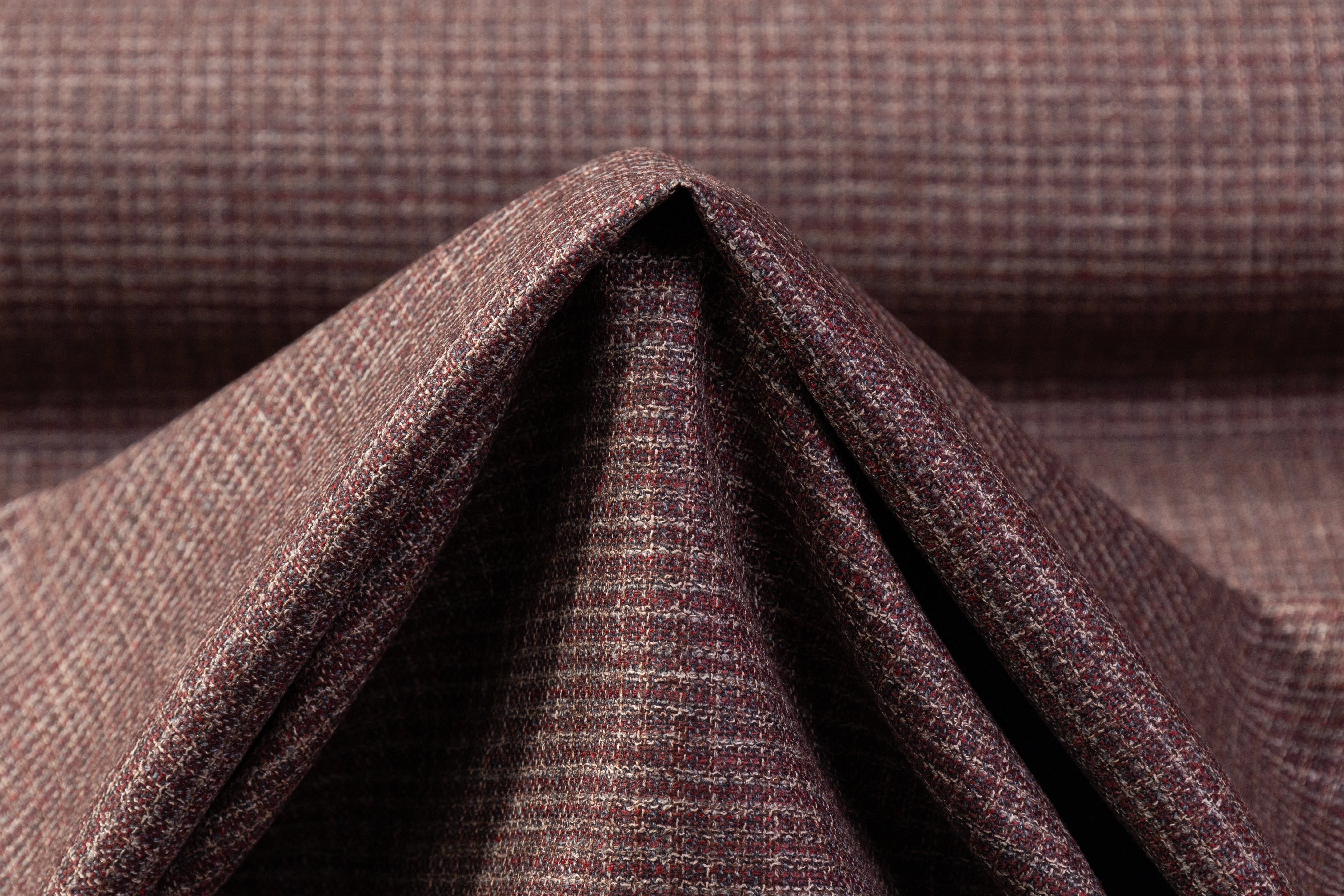 Guabello - Italian Wool Blend Tweed Suiting - Brick Red