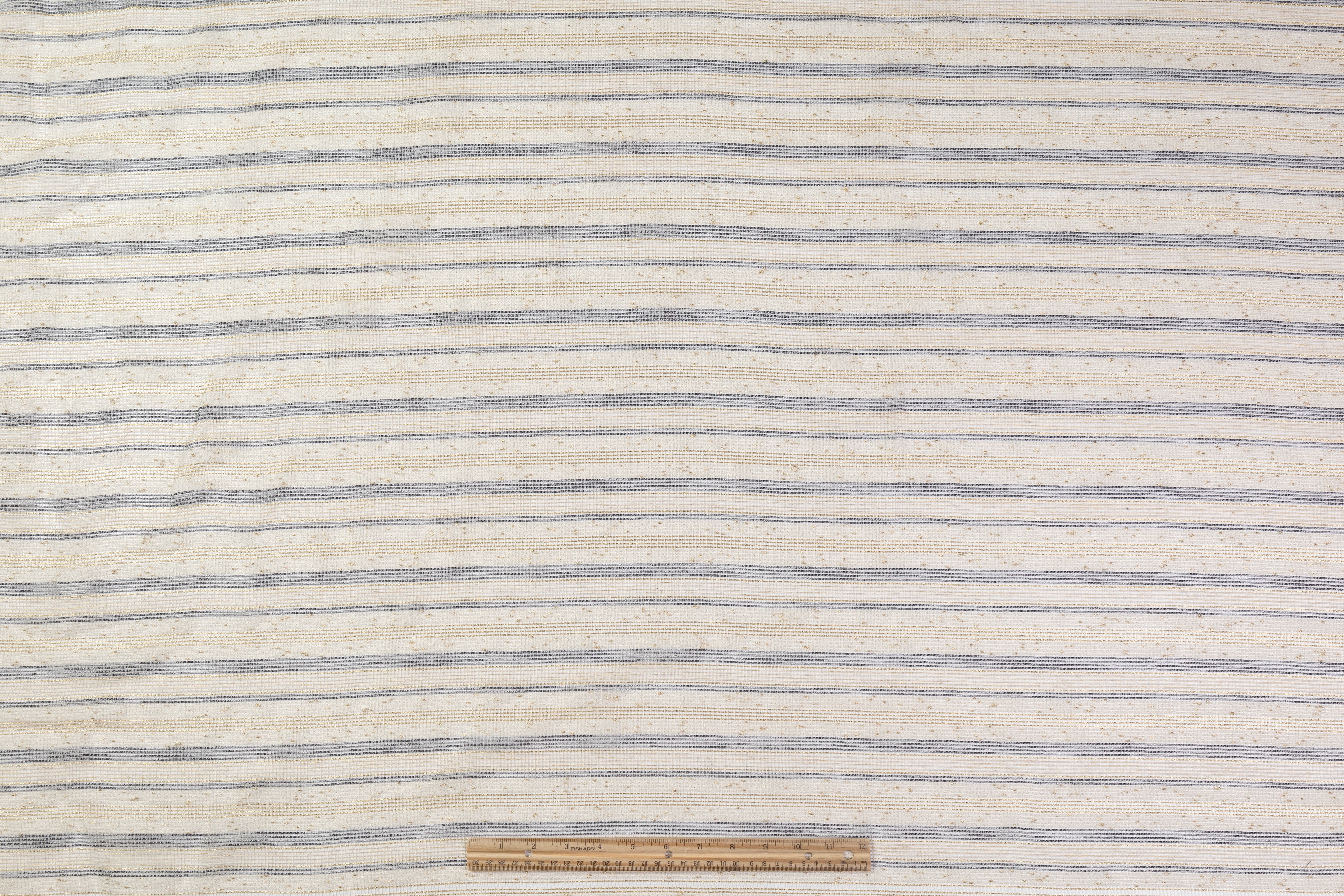 Striped Italian Metallic Netting - Gold / Gray