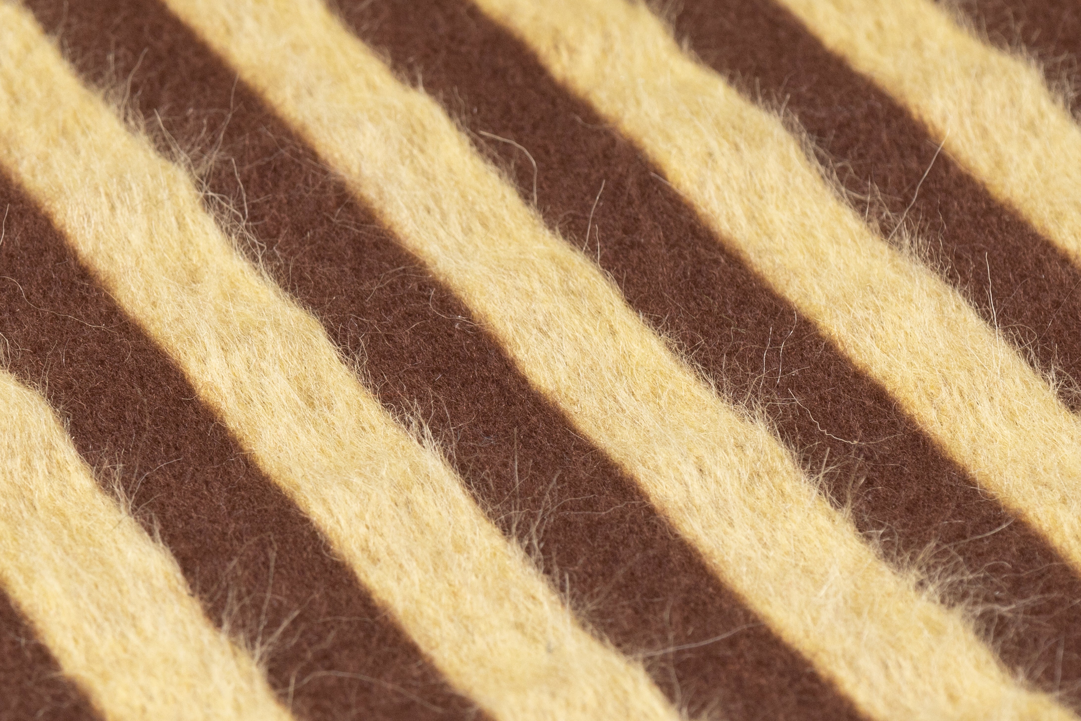 Striped Italian Alpaca Wool Coating - Brown / Yellow