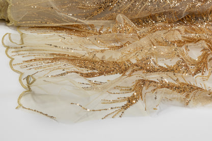 Beaded and Sequined Tulle - Gold