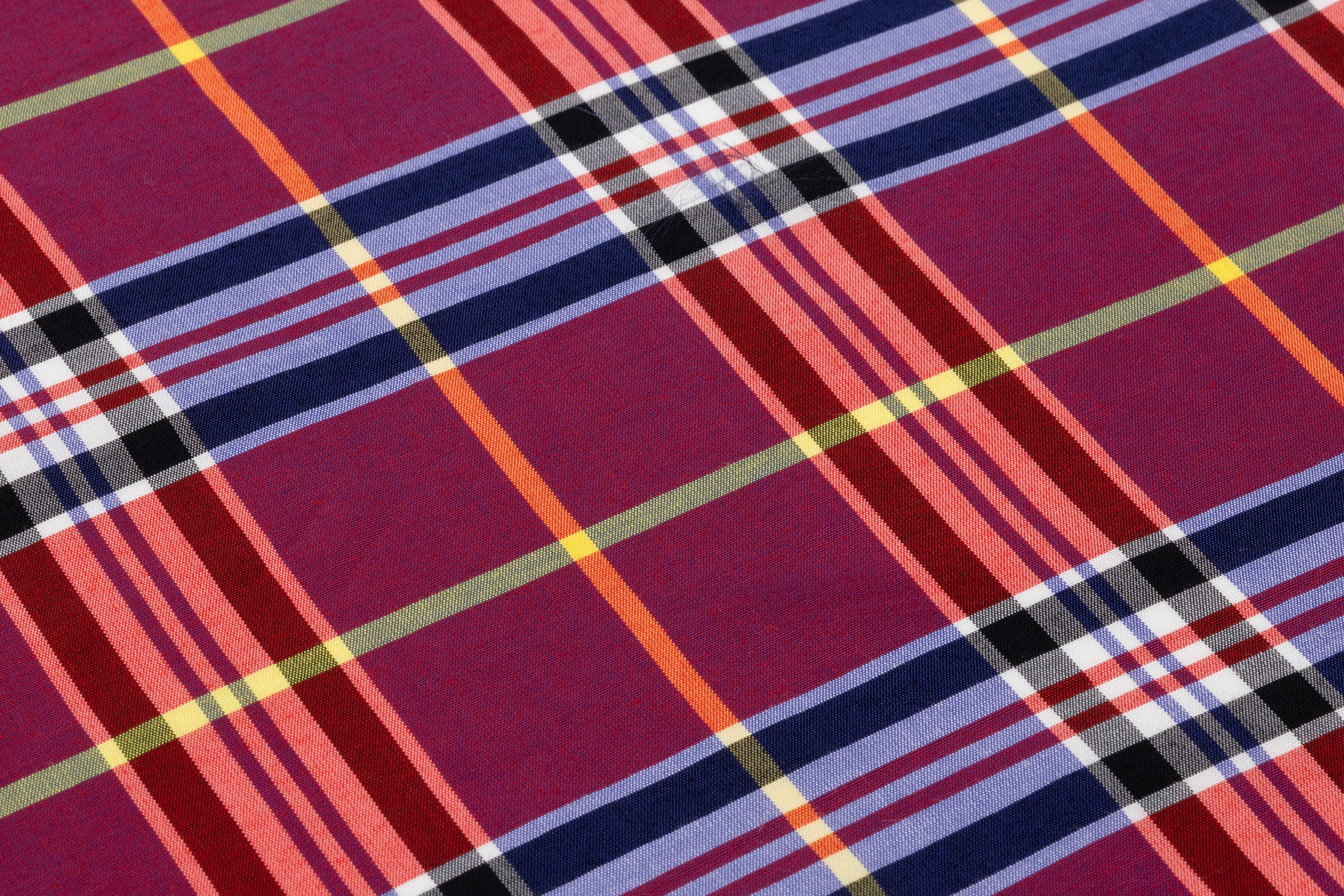 Plaid Italian Viscose Cupro Shirting - Raspberry / Navy