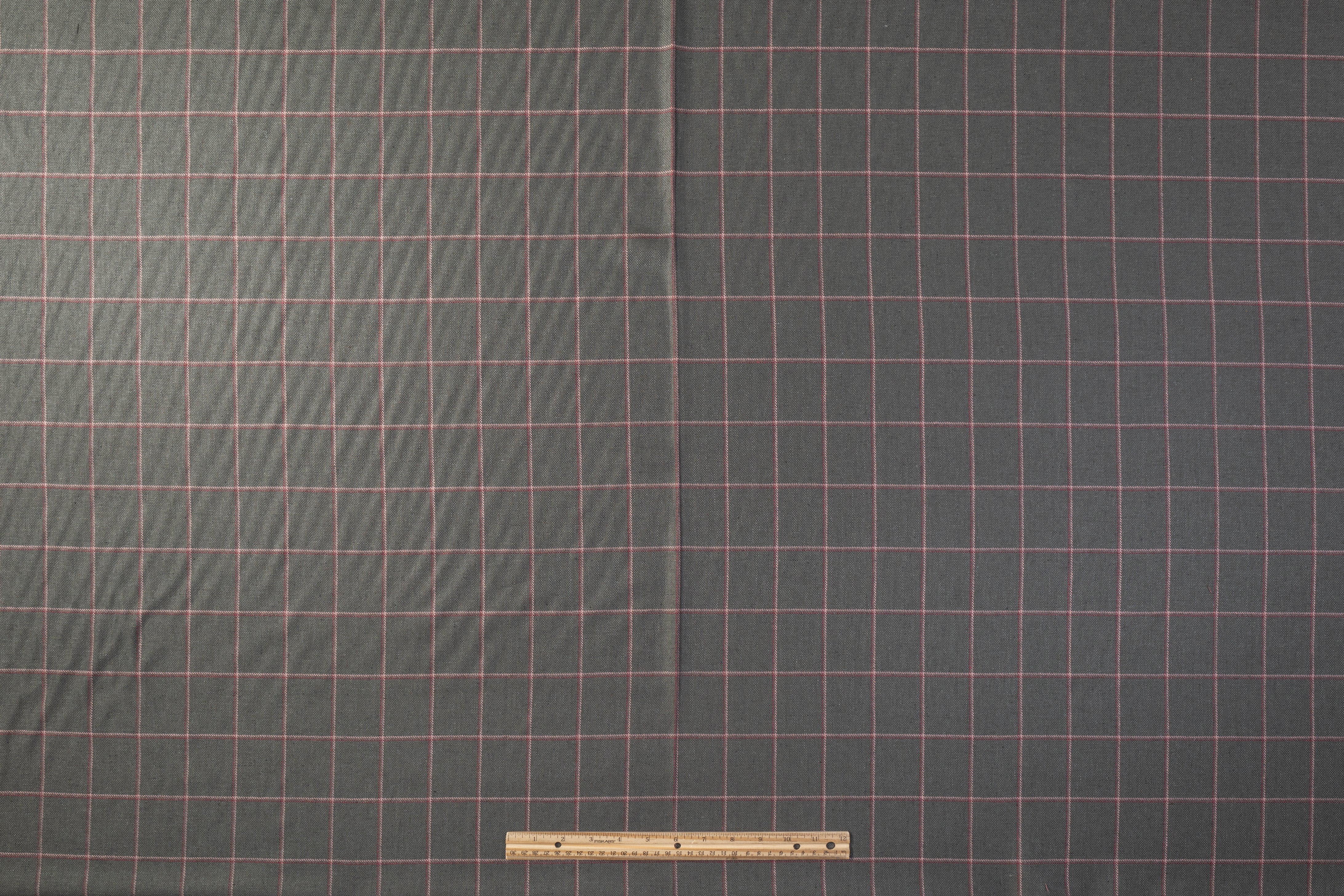 Windowpane Italian Silk Suiting - Green / Pink