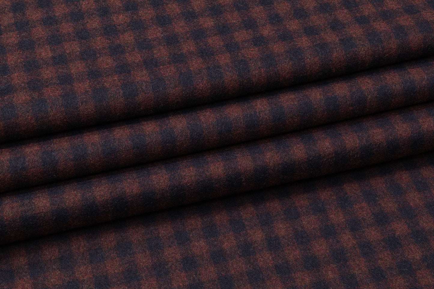 Gingham Check Italian Wool Suiting - Burgundy / Navy