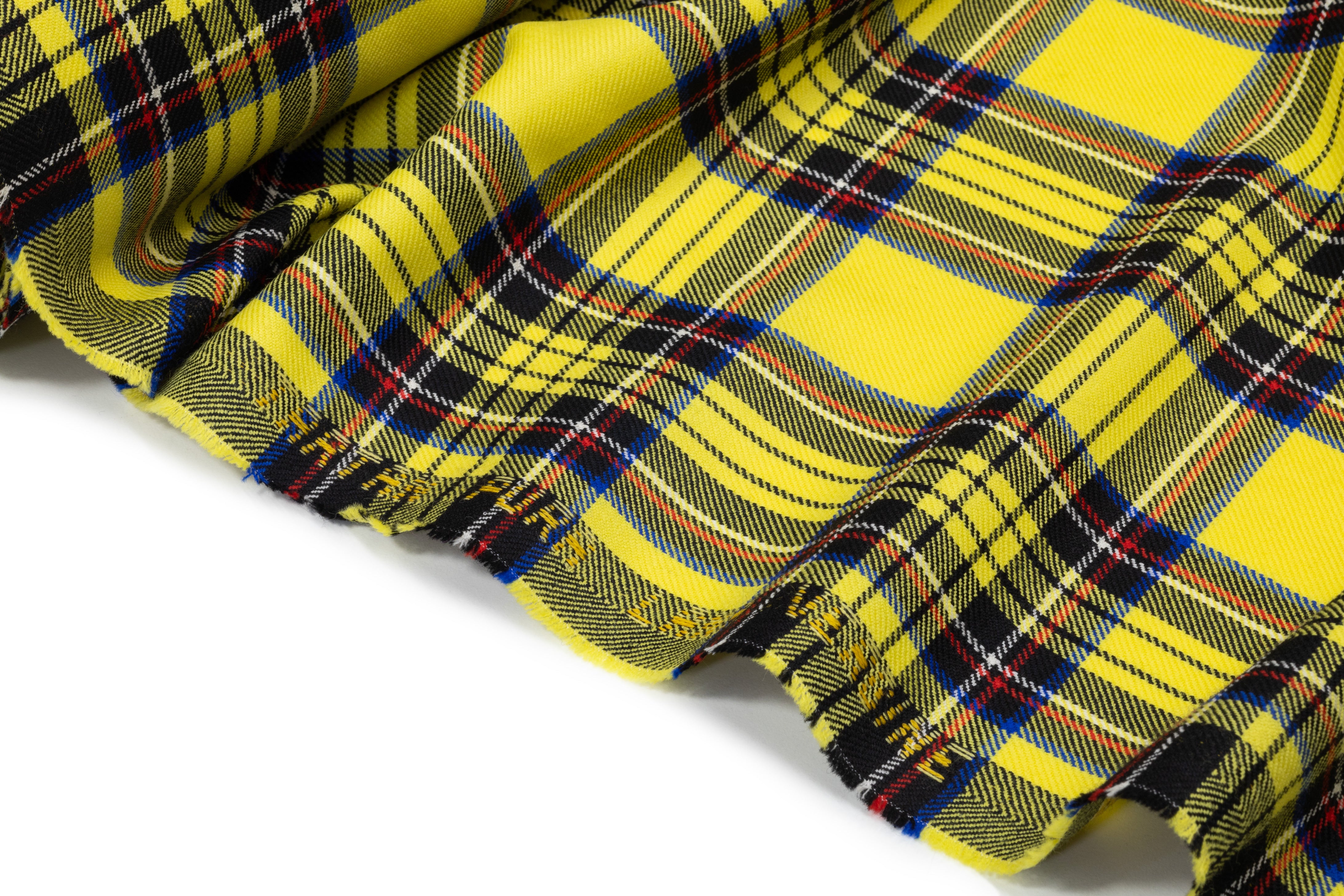 Tartan Italian Wool Suiting - Yellow