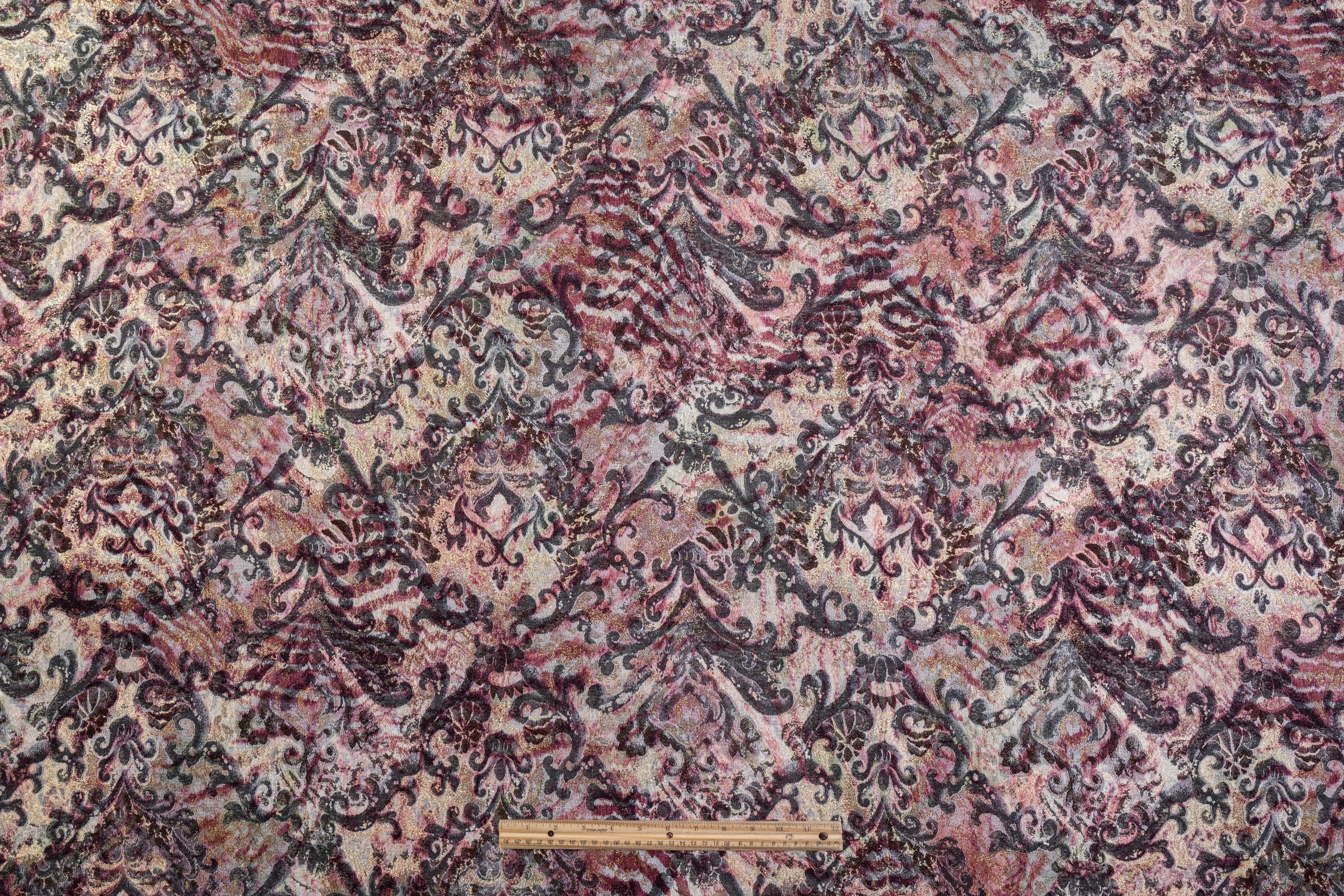 Abstract Damask Italian Wool Blend Brocade - Multicolor