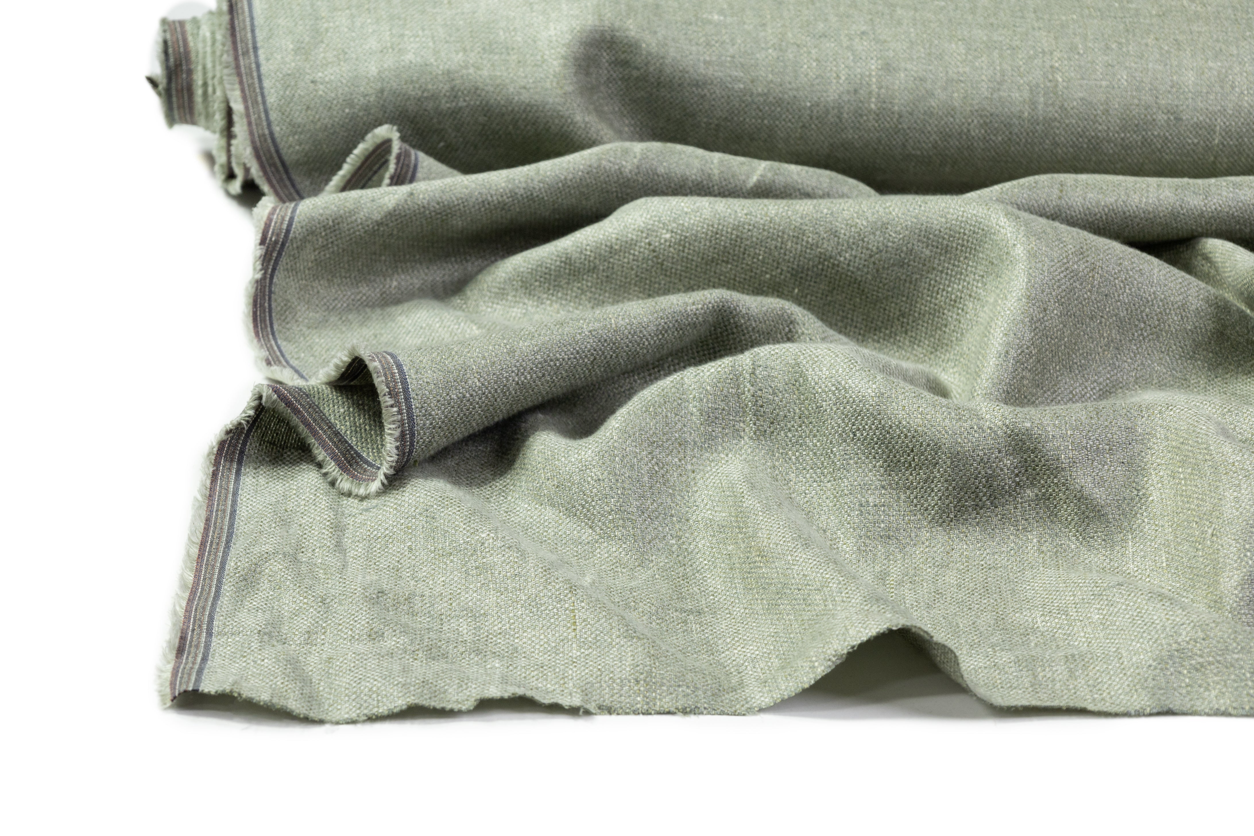 Italian Wool Linen Silk Suiting - Sage Green