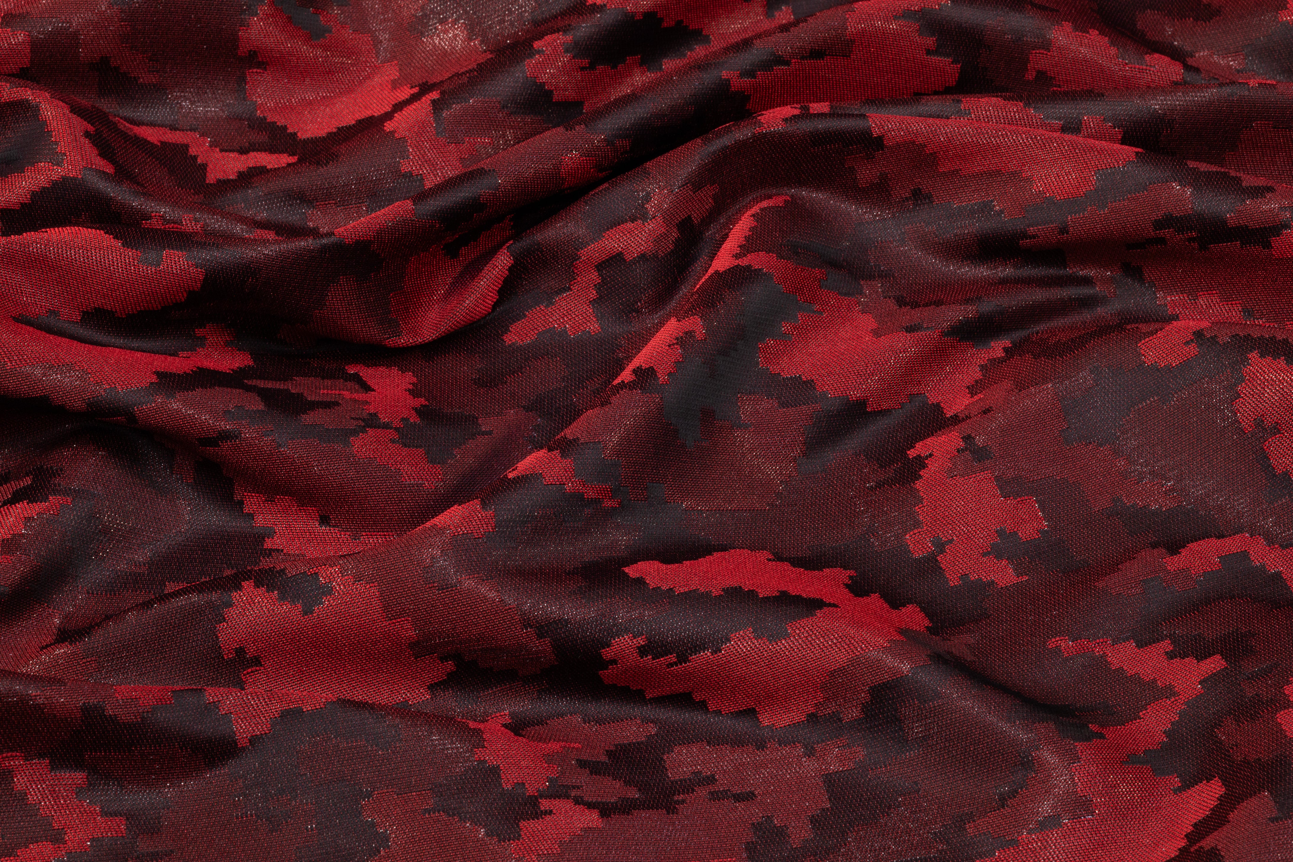 Camouflage Italian Brocade - Red