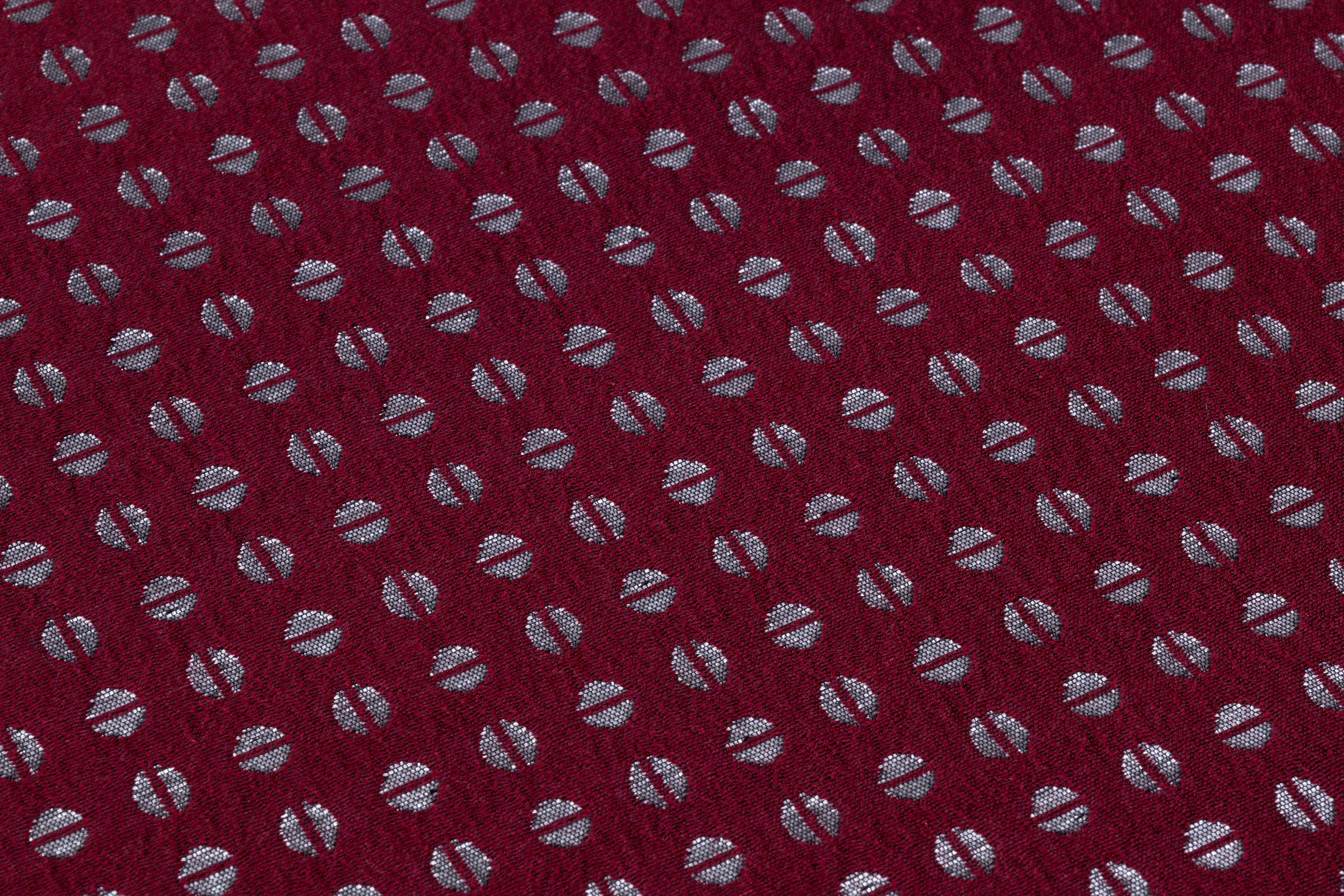 Metallic Italian Wool Blend Brocade - Burgundy / Silver