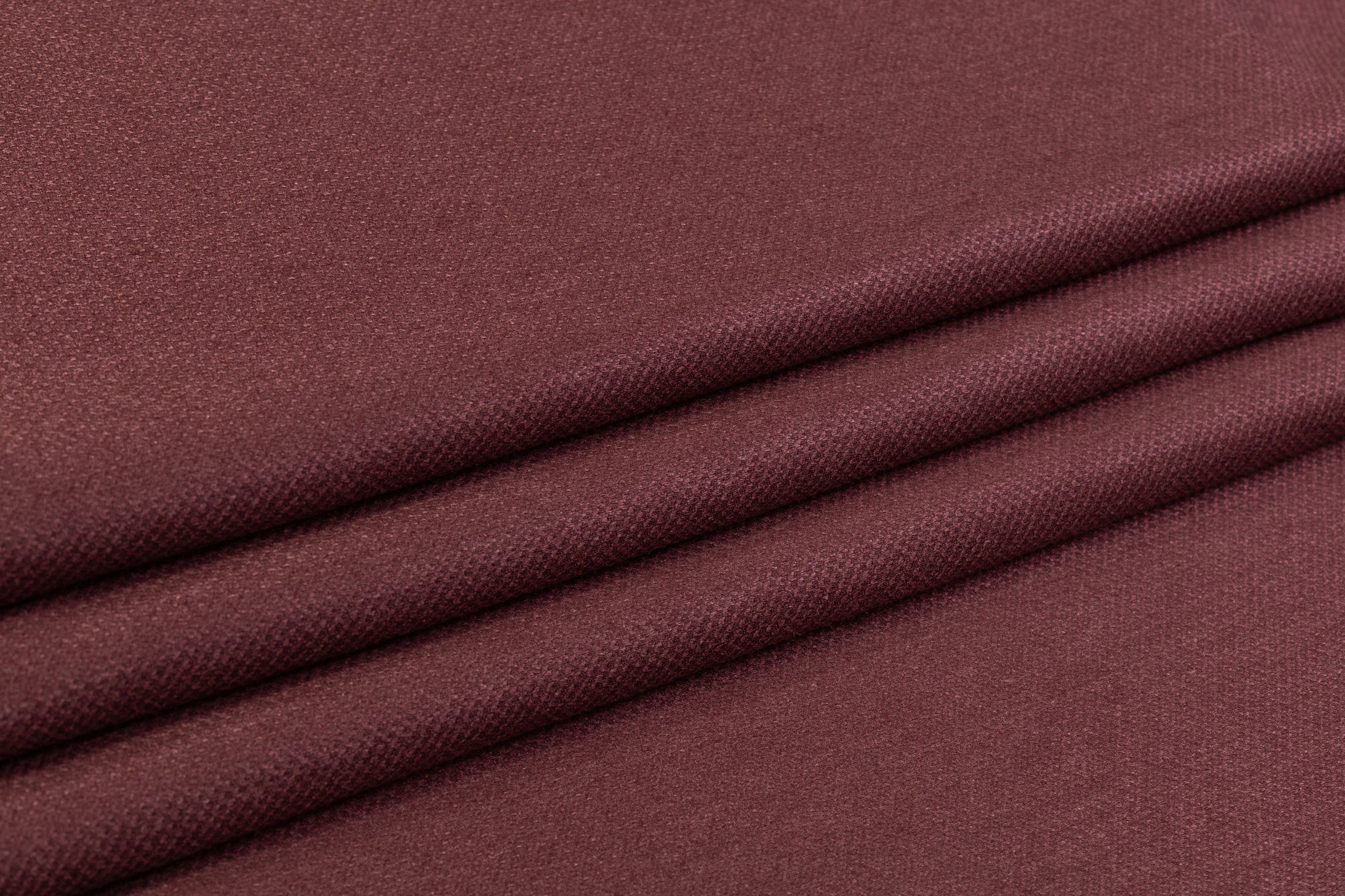 Italian Wool Silk Cashmere Piqué - Wine