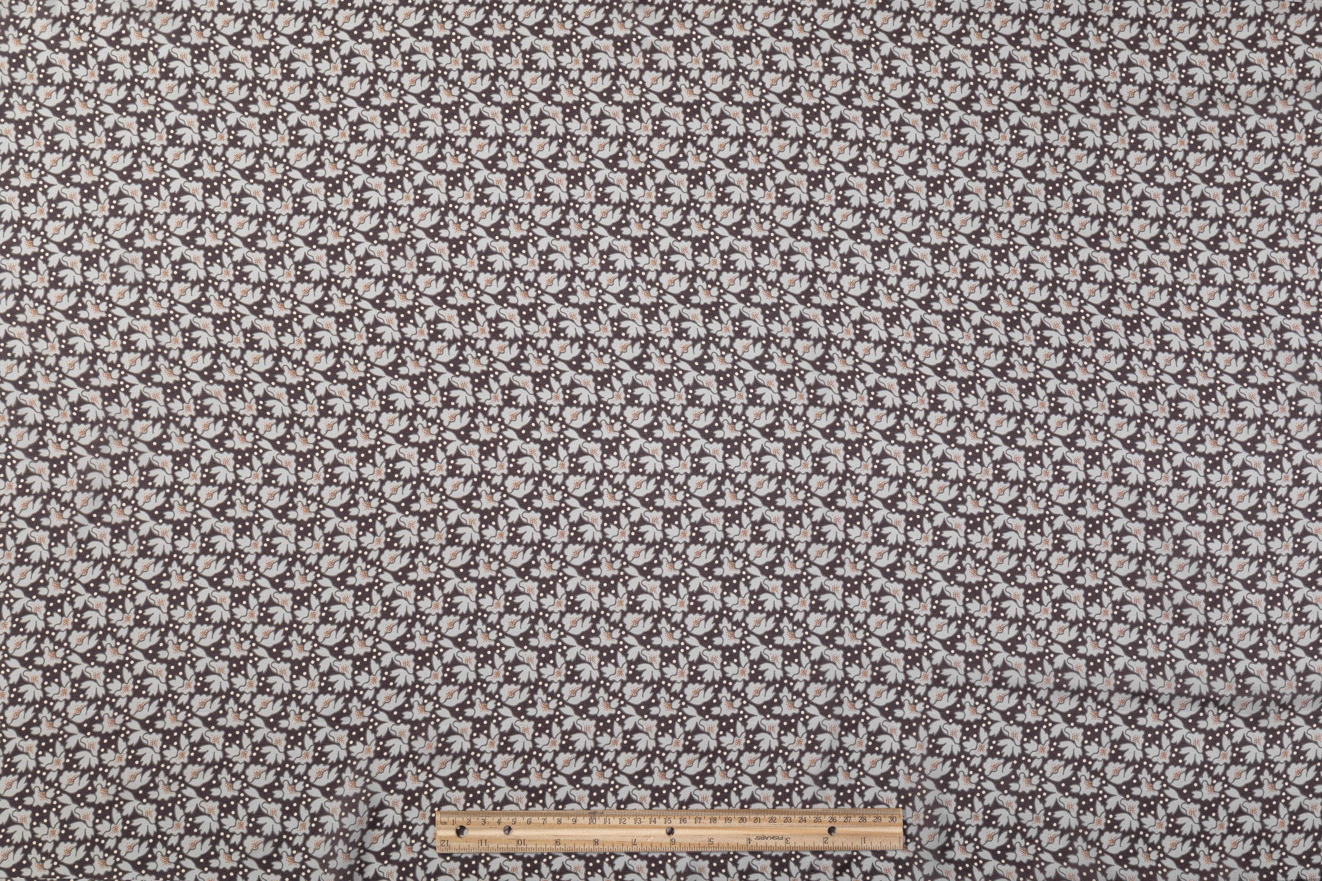 Printed Italian Silk Crepe De Chine - Gray / Brown